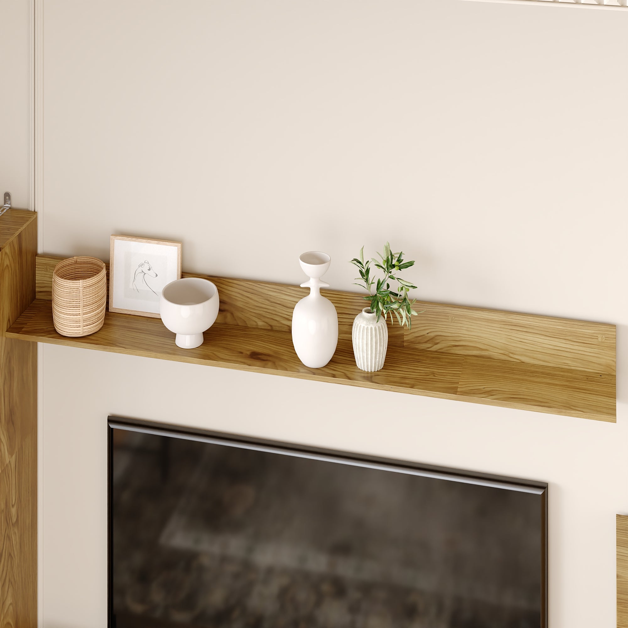 126'' W Entertainment Center With Versatile Display & Concealed Storage