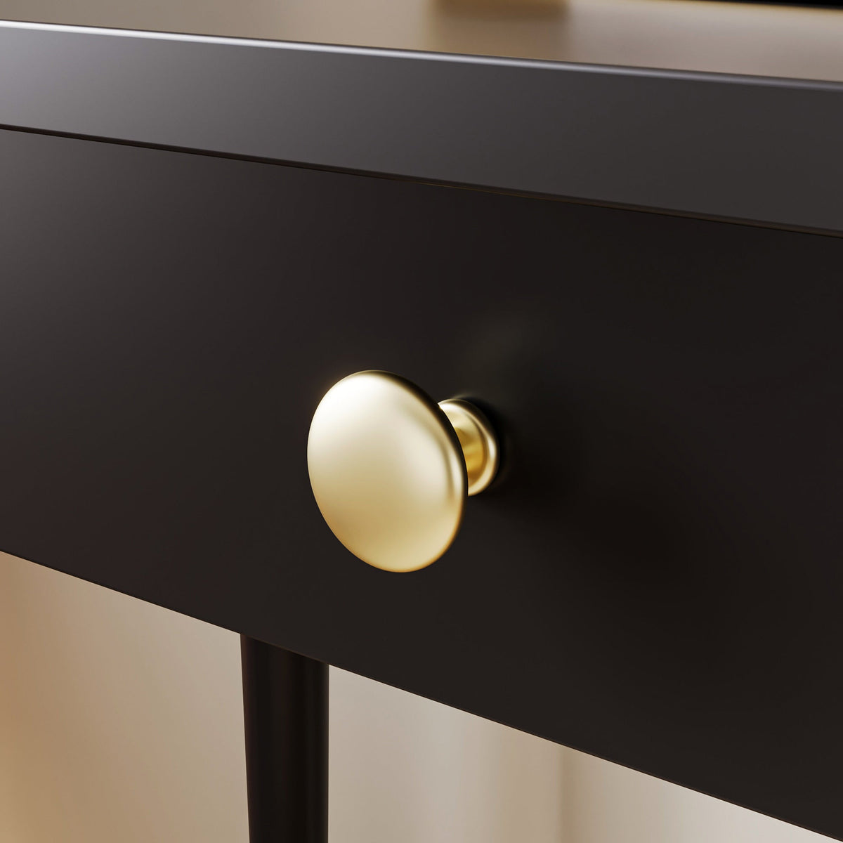 47.2 inches Modern Black Rectangle Writing Desk with Drawer and Alien Shaped Design
