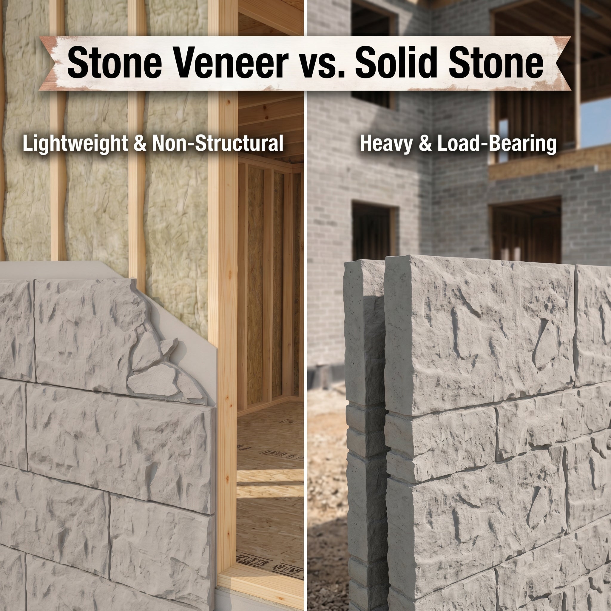 Light Gray Rough Faux Stone Wall Panel Set of 5, Indoor & Outdoor Lightweight Decor Wall Panels