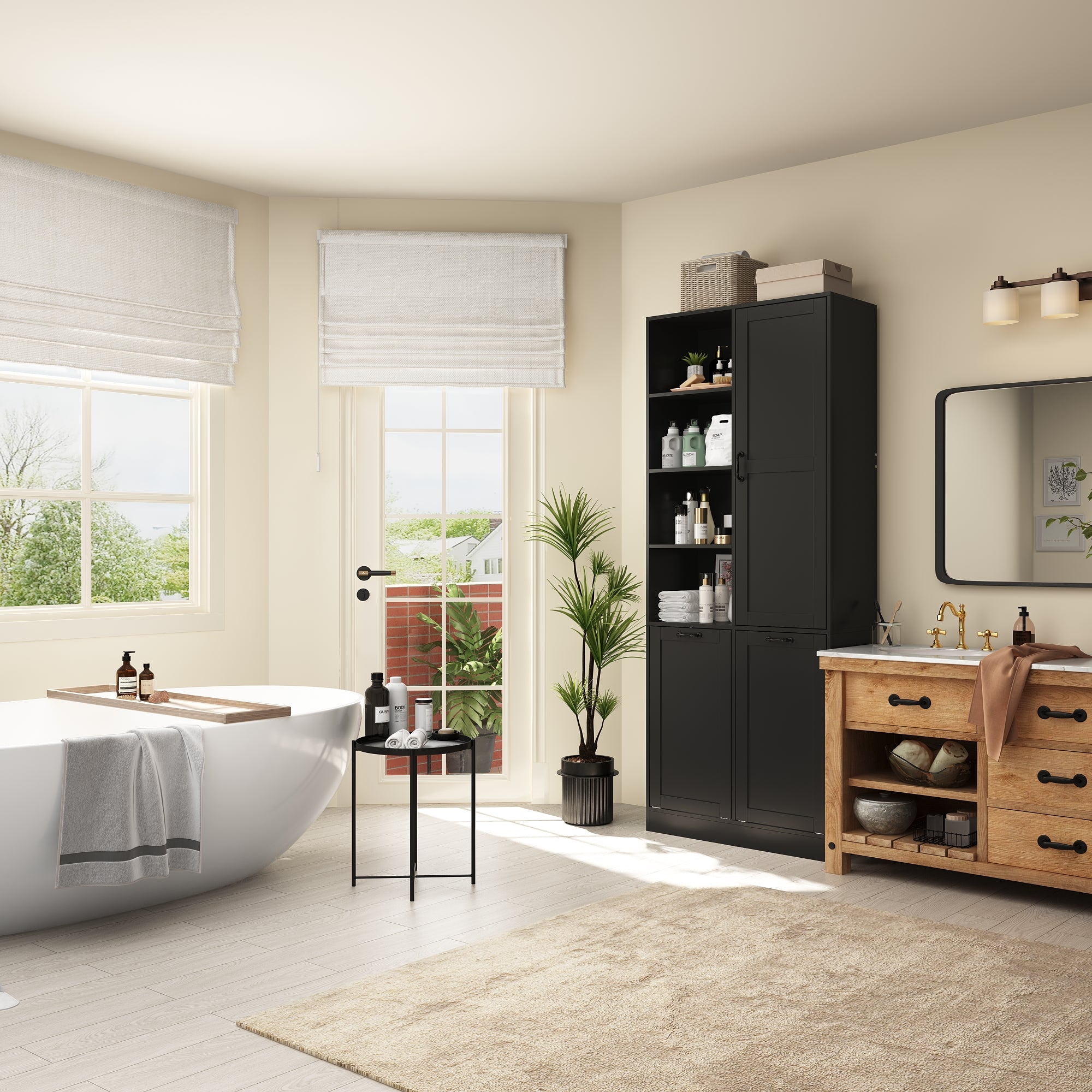 Elegent Bathroom Cabinet With White Finish