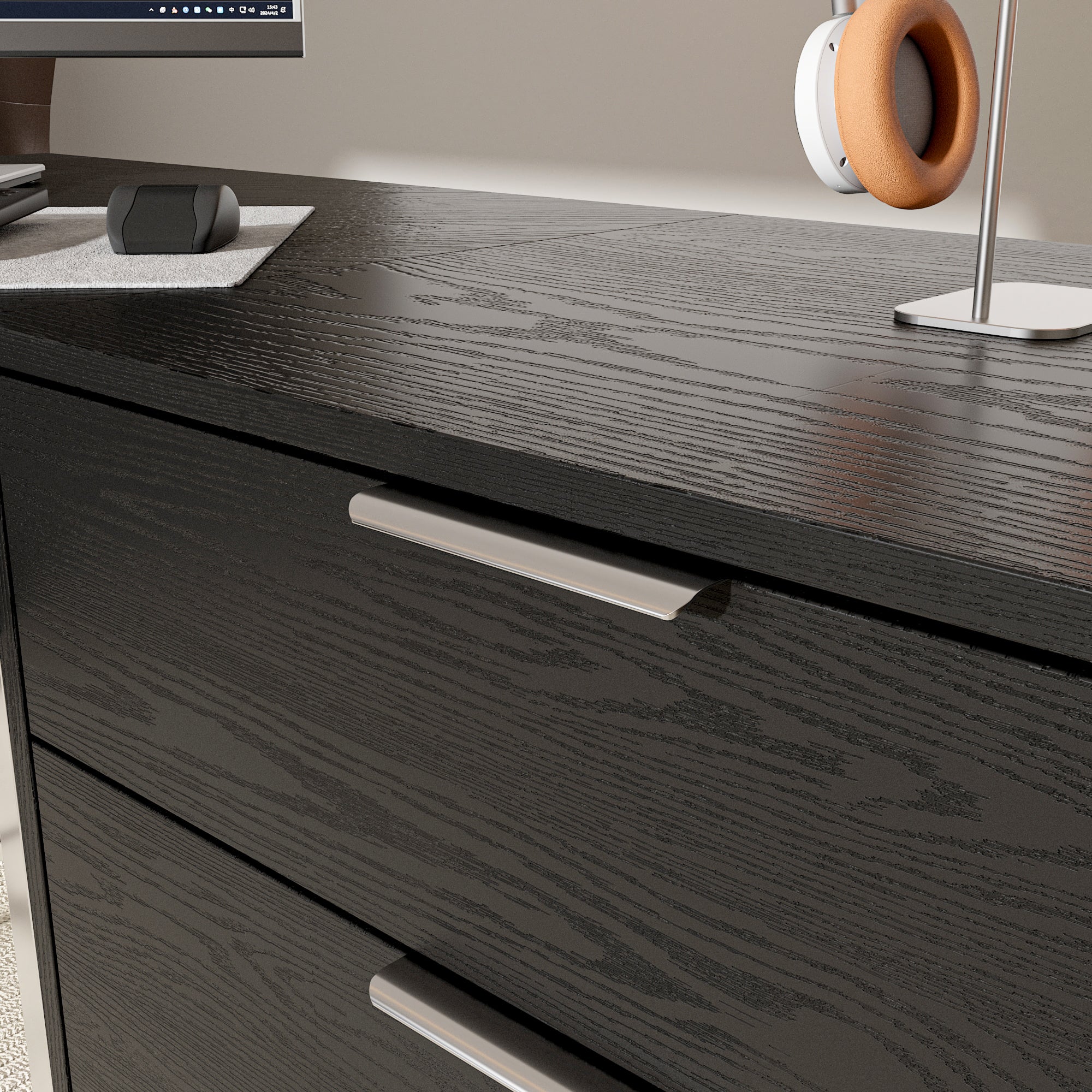 70.8'' W 4-Drawer L-Shaped Computer Desk