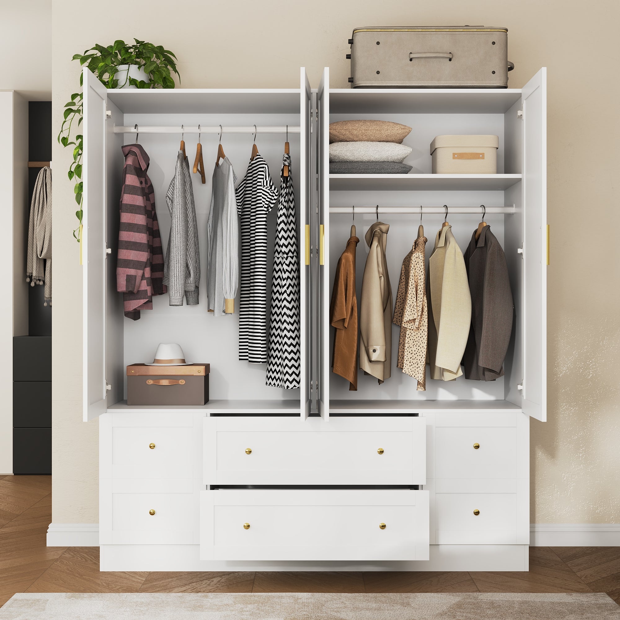 4-Door Wardrobe With Optimized Storage