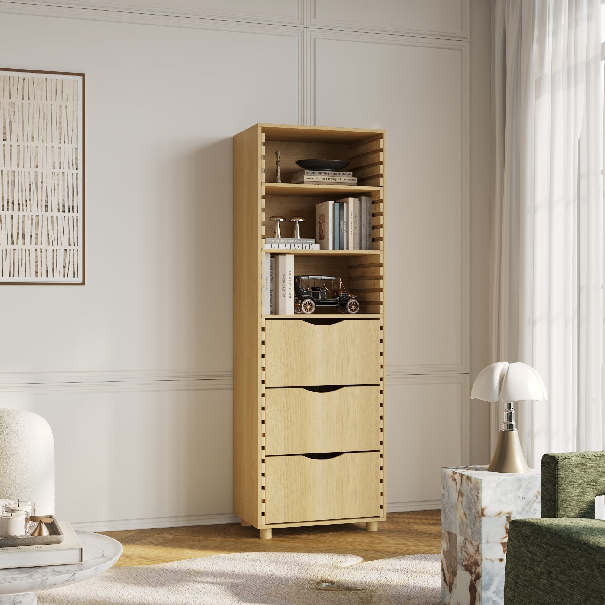 70'' H 3-Drawer DIY Bookcase