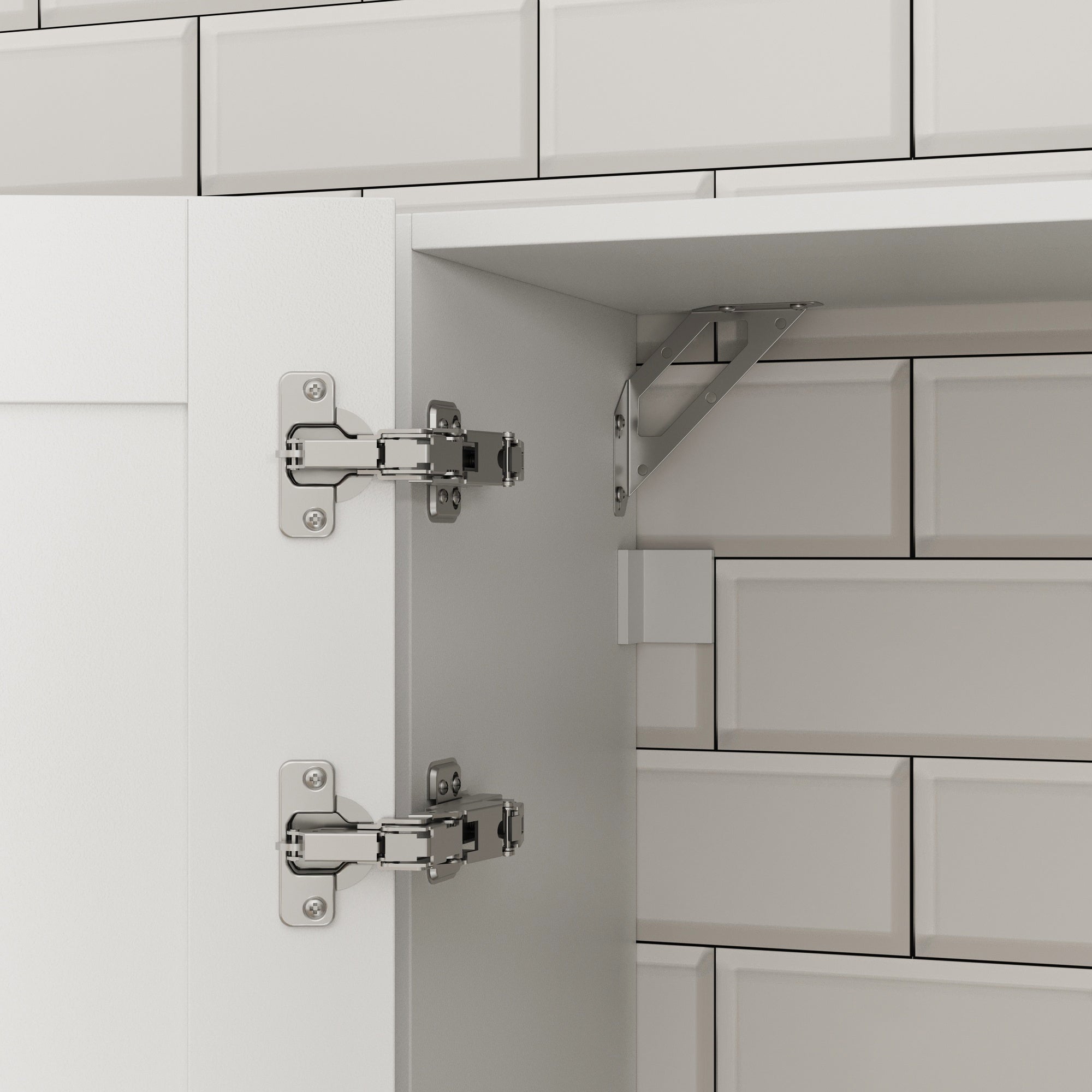 40 inch Modern White Kitchen Pantry Cabinet with Upper & Lower Cabinets