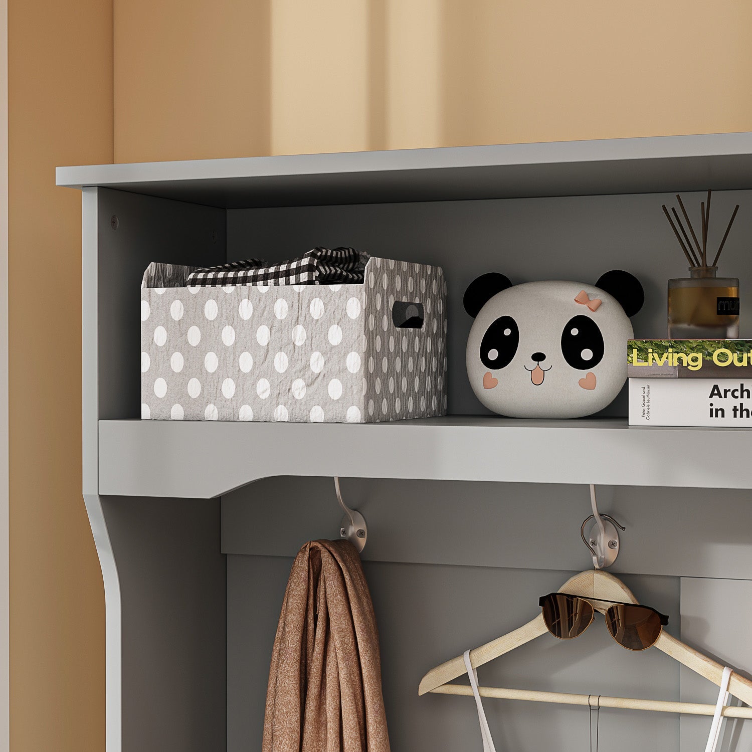 3 in 1 Hall Tree with Shoe Rack Entryway Coat Rack and Storage Bench