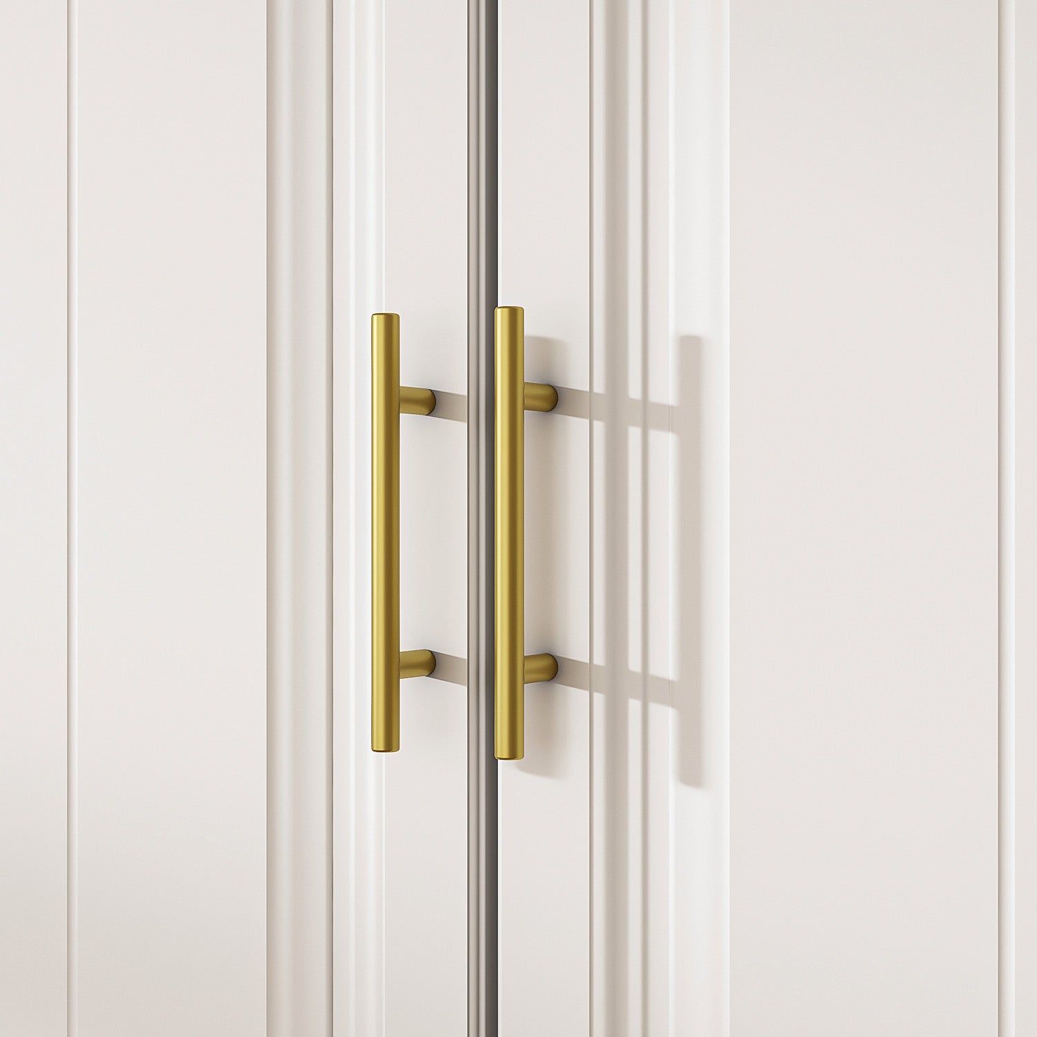 Wardrobe Heavy Duty Clothes Closet Storage Cabinet Armoire with Metal Handles for Small Living