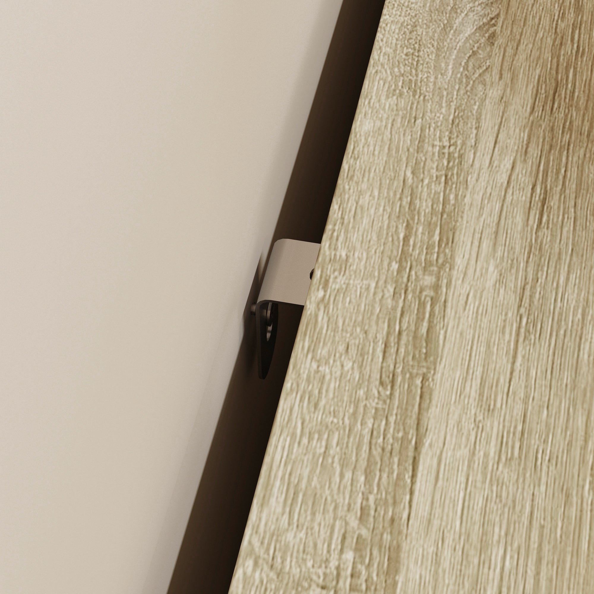 47.2 inch Modern Natural Wood Food Pantry Cabinet with Sliding Glass Doors & Ventilated Design