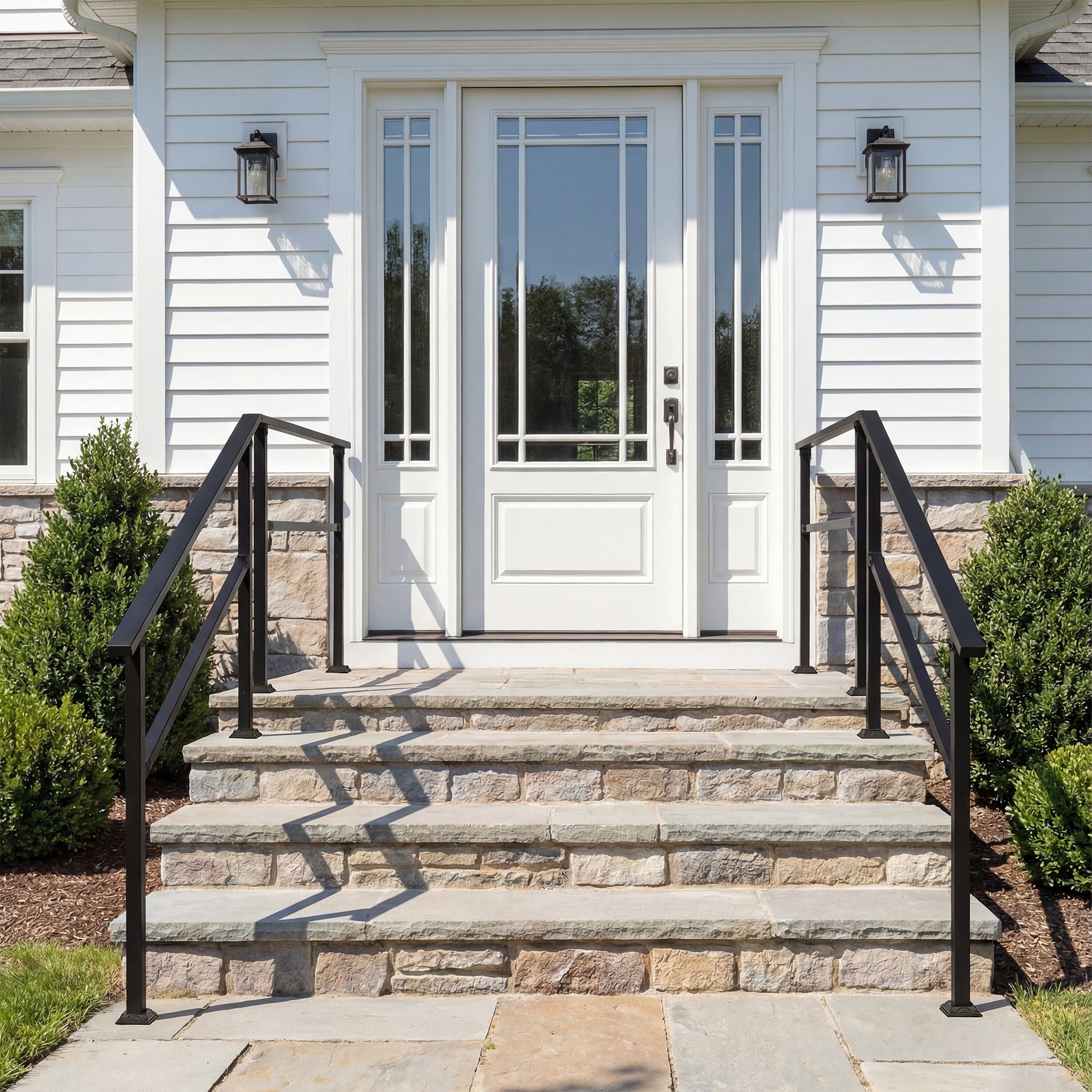 Stair Railing Kit Handrail Flexible Outdoor Deck Hand Rail(Set of 2)