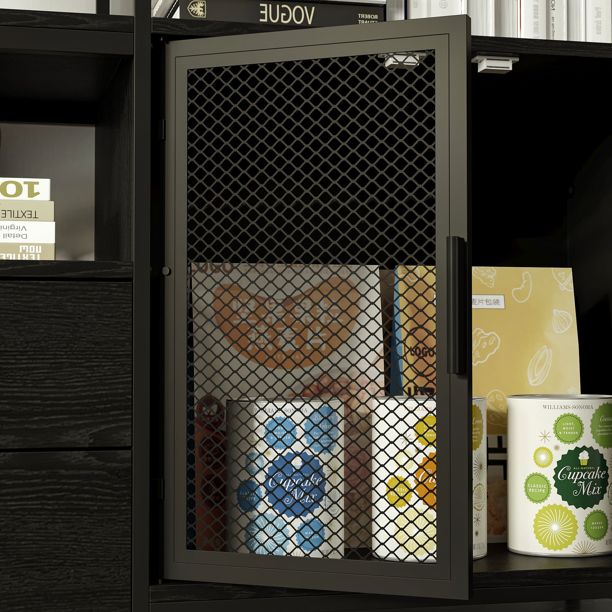 Stylish Black TV Stand Entertainment Center: Modern Design with Ample Storage Space