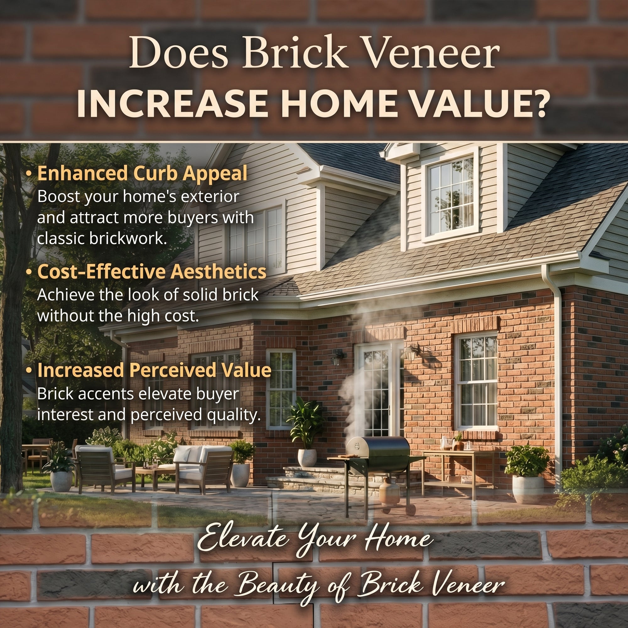 Brown 3D Artificial Brick Wall Panels Set of 18, Lightweight Foam Decor Panels for Indoor & Outdoor