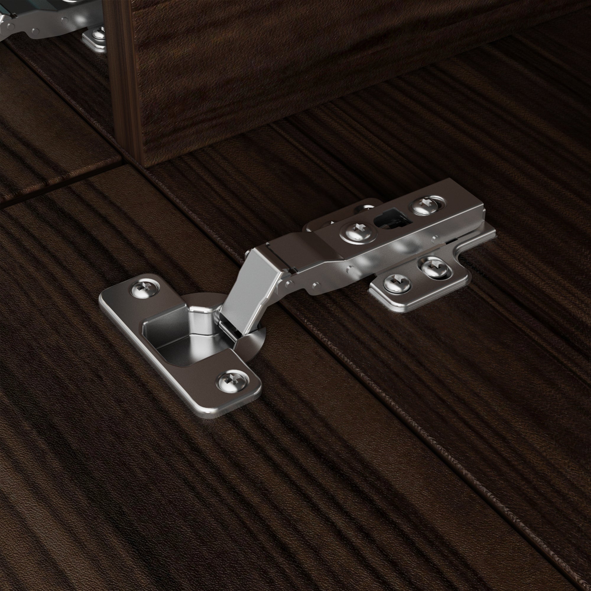 Four-door Wood Grain-color Entertainment Center with Pull-Down Doors - 95.7"W