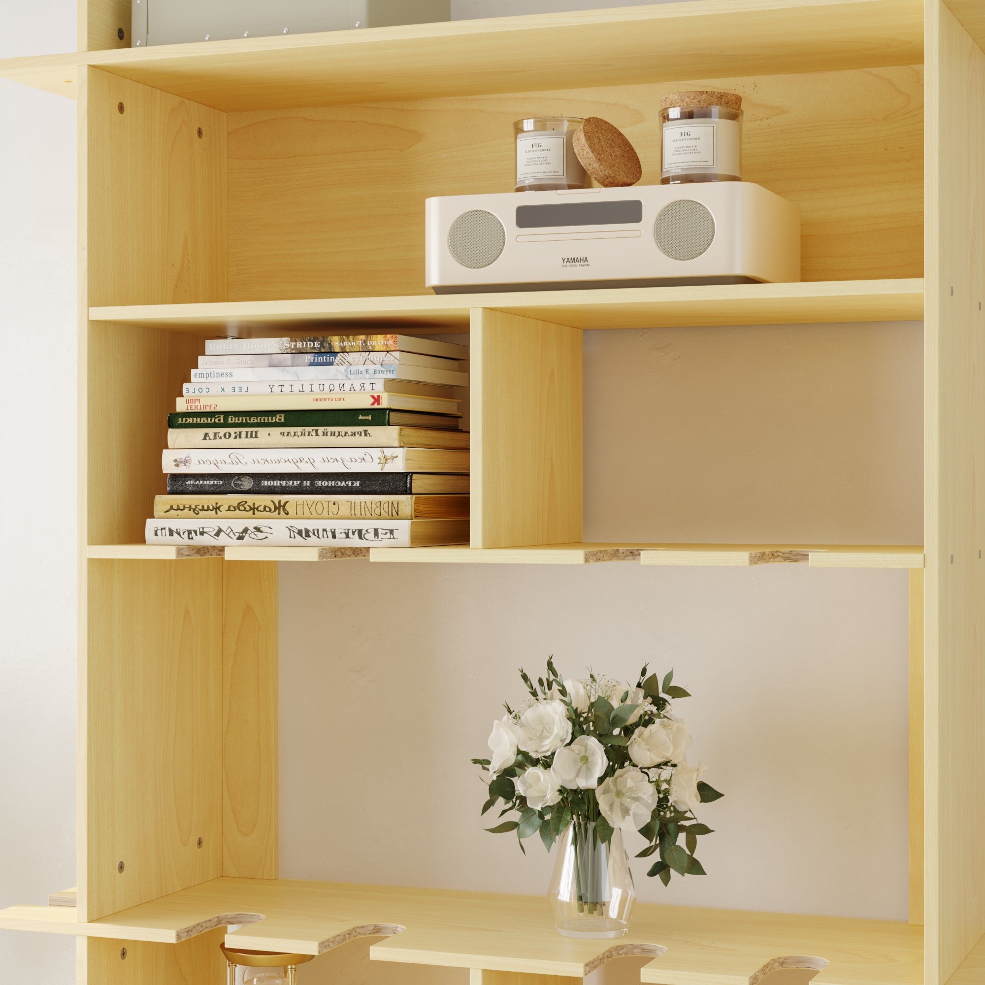 67.7'' H 6-Tier Wood Bookcase