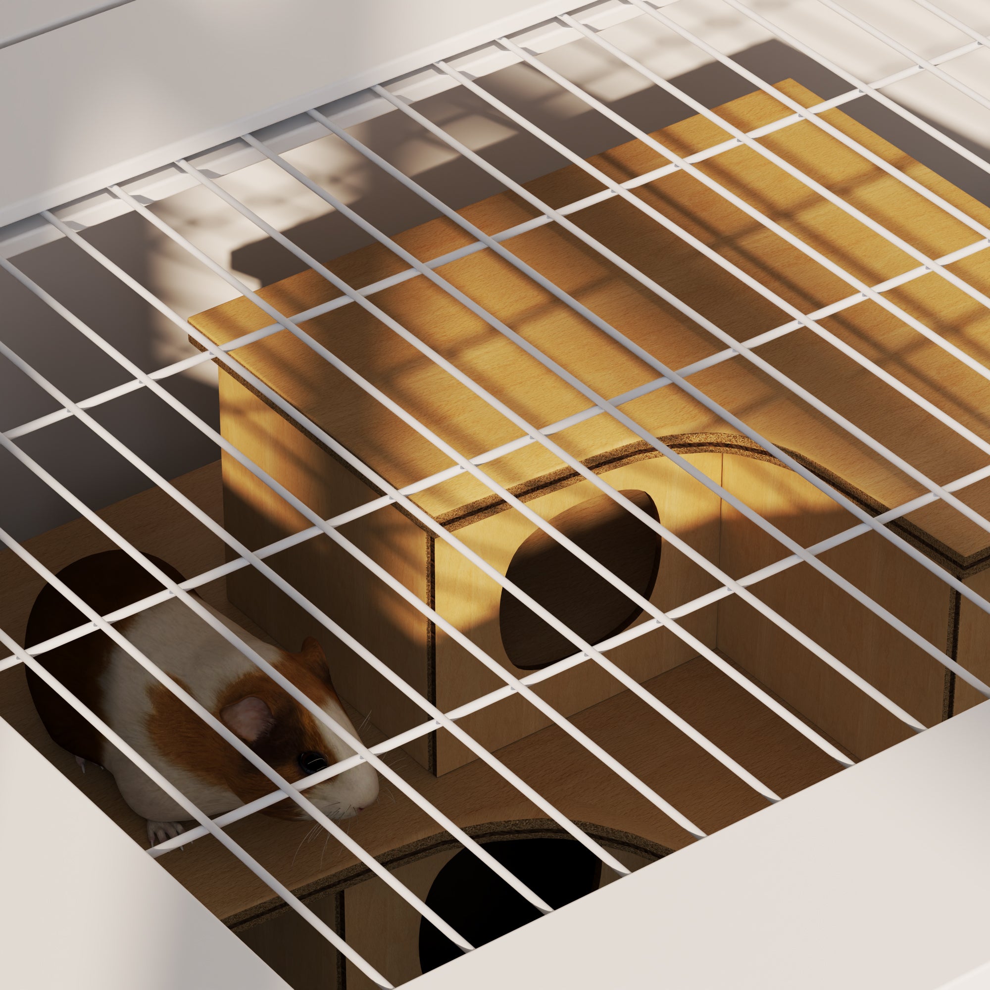 Spacious Hamster Cage With Removable Tray And Transparent View
