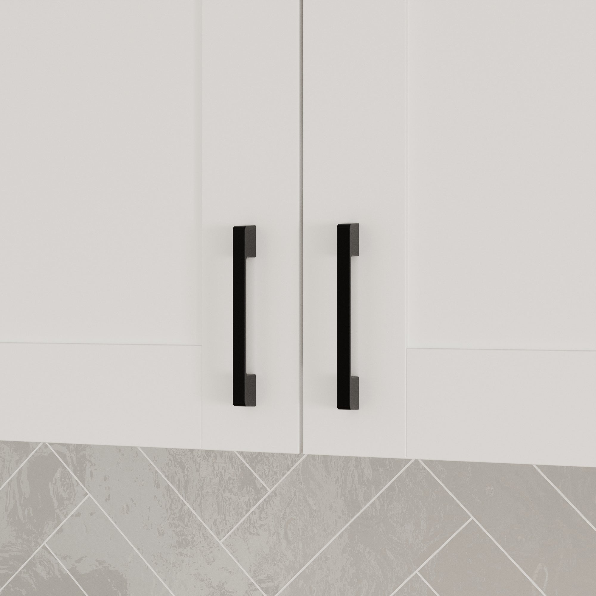 30 inch Modern White Food Pantry with Wall-Mounted Cabinet