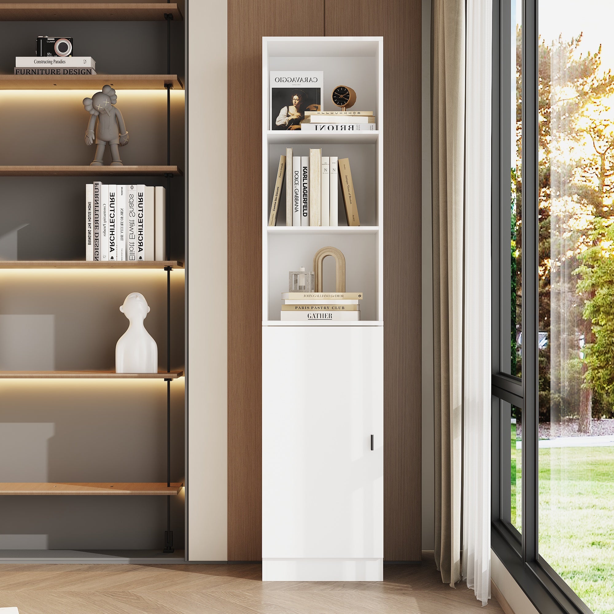 Jenevi 15.7'' W 5-Layer Little Bookcase With Adjustable Shelf