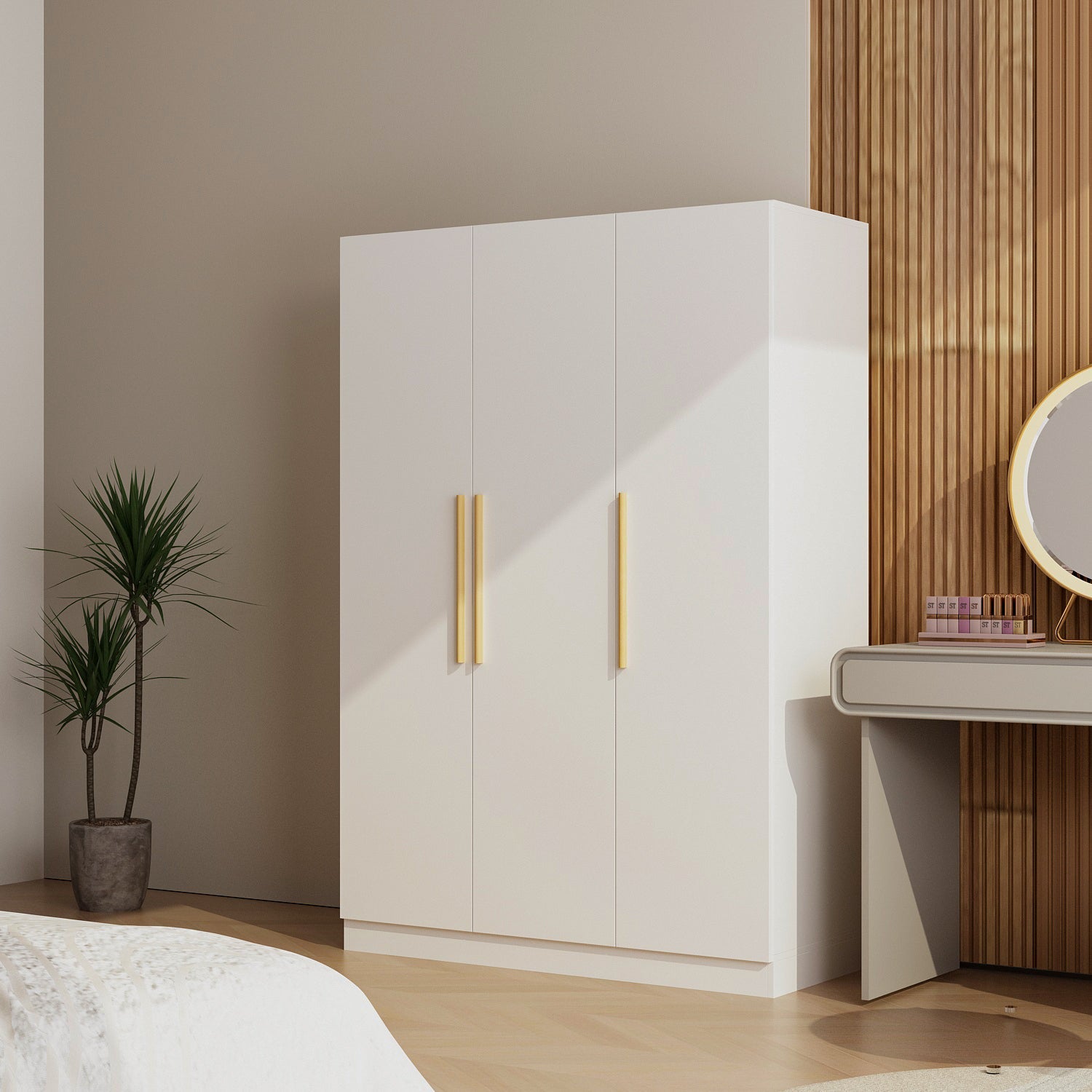 Armoire Solid Wood Clothes Organizer Storage Cabinet Large Wardrobe Family Closet Hanging Rods, Storage Cabinets