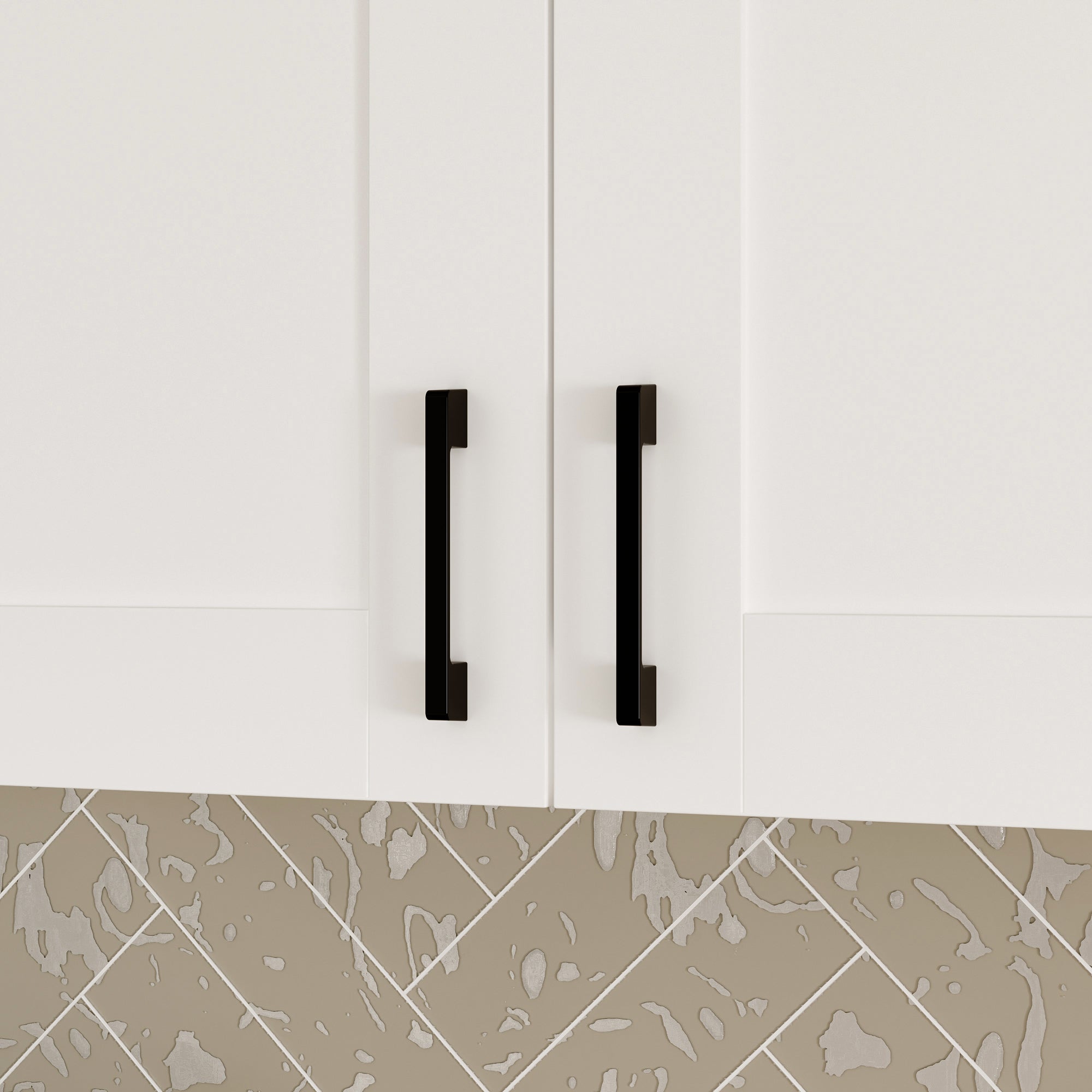 71 inch Modern White Kitchen Pantry Cabinet with Glass Doors & 12 Shelves