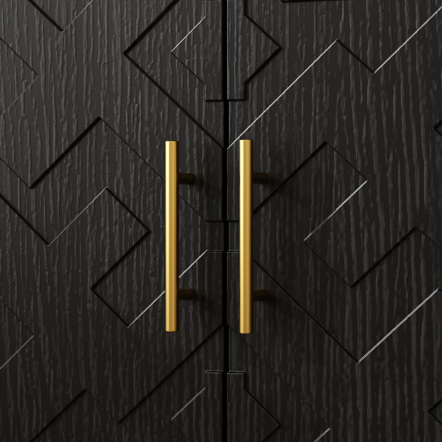 47.2" Wide 3-Door Embossed Accent Cabinet With 2 Drawers