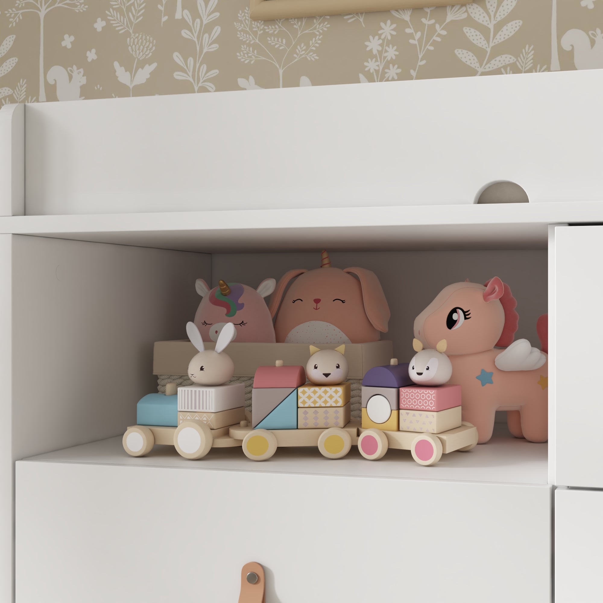 Baby Change Table Dresser Nursery Table Dresser 5 Drawers with Open Storage