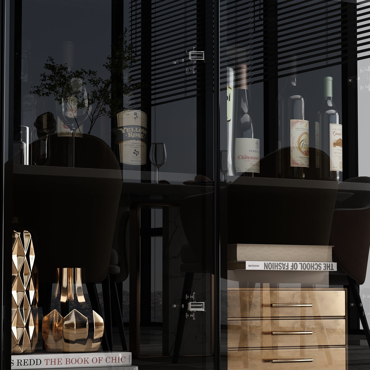 Three Drawers Bathroom Linen Cabinet With Tempered Glass Doors And Light