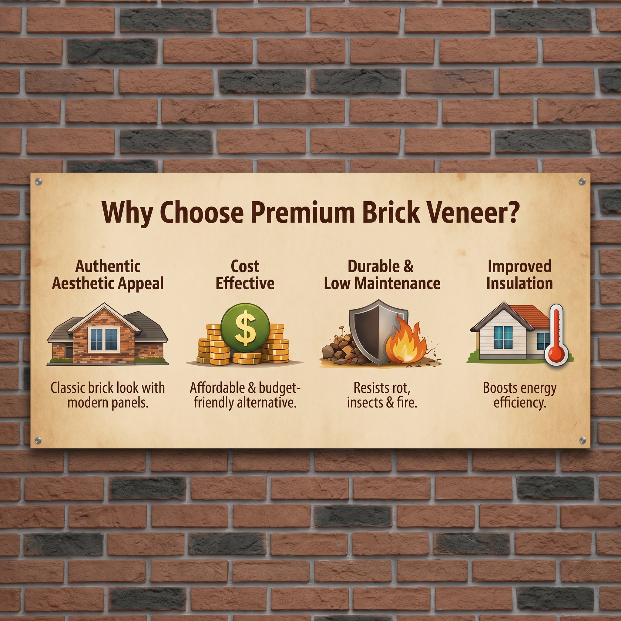 Brown 3D Artificial Brick Wall Panels Set of 18, Lightweight Foam Decor Panels for Indoor & Outdoor