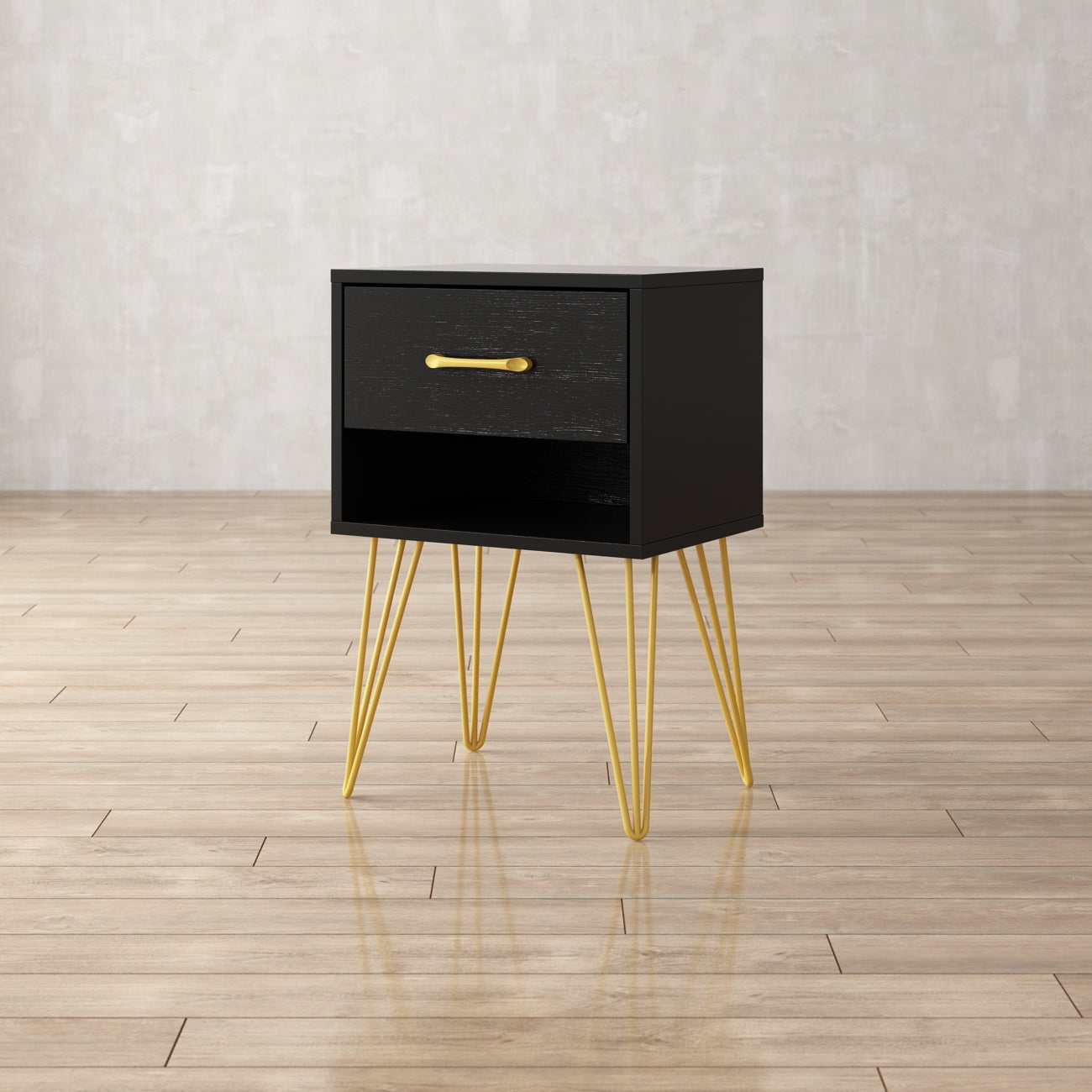 End Table Nightstand Dresser Mini Sofa Side Table with Gold Legs for Bedroom