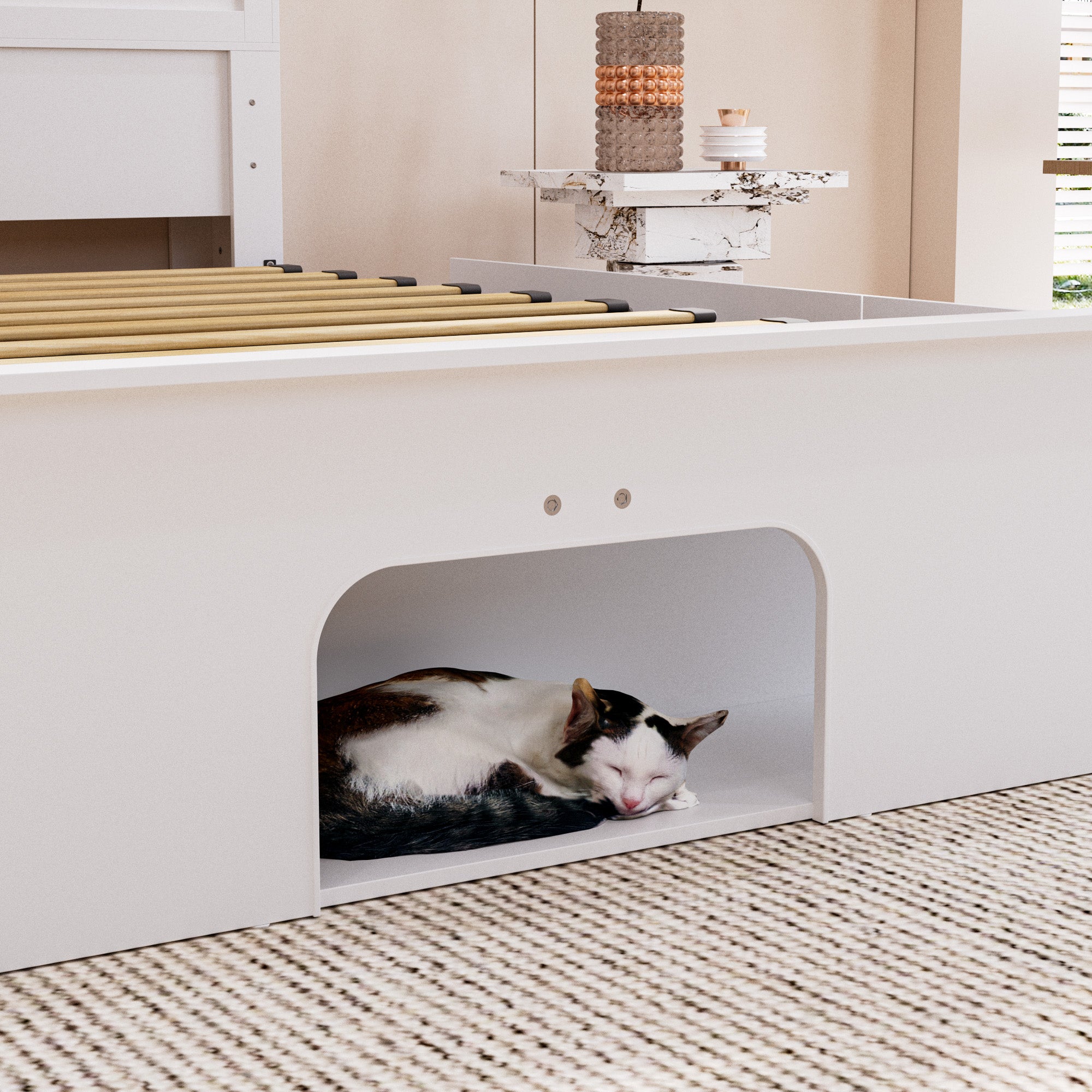 King Size Storage Bed With USB Port And Light Strip