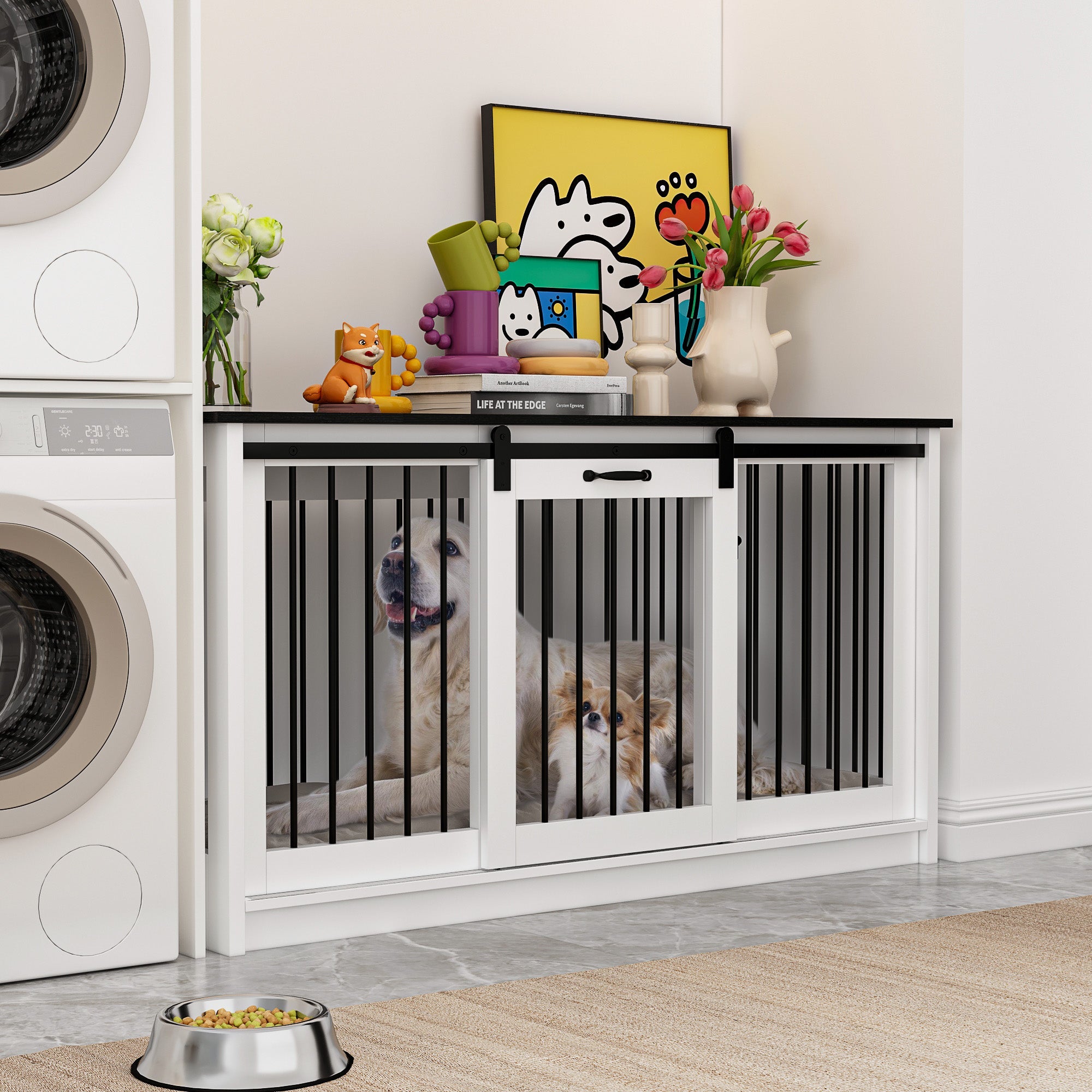 Barn Door Dog Crate with Lock