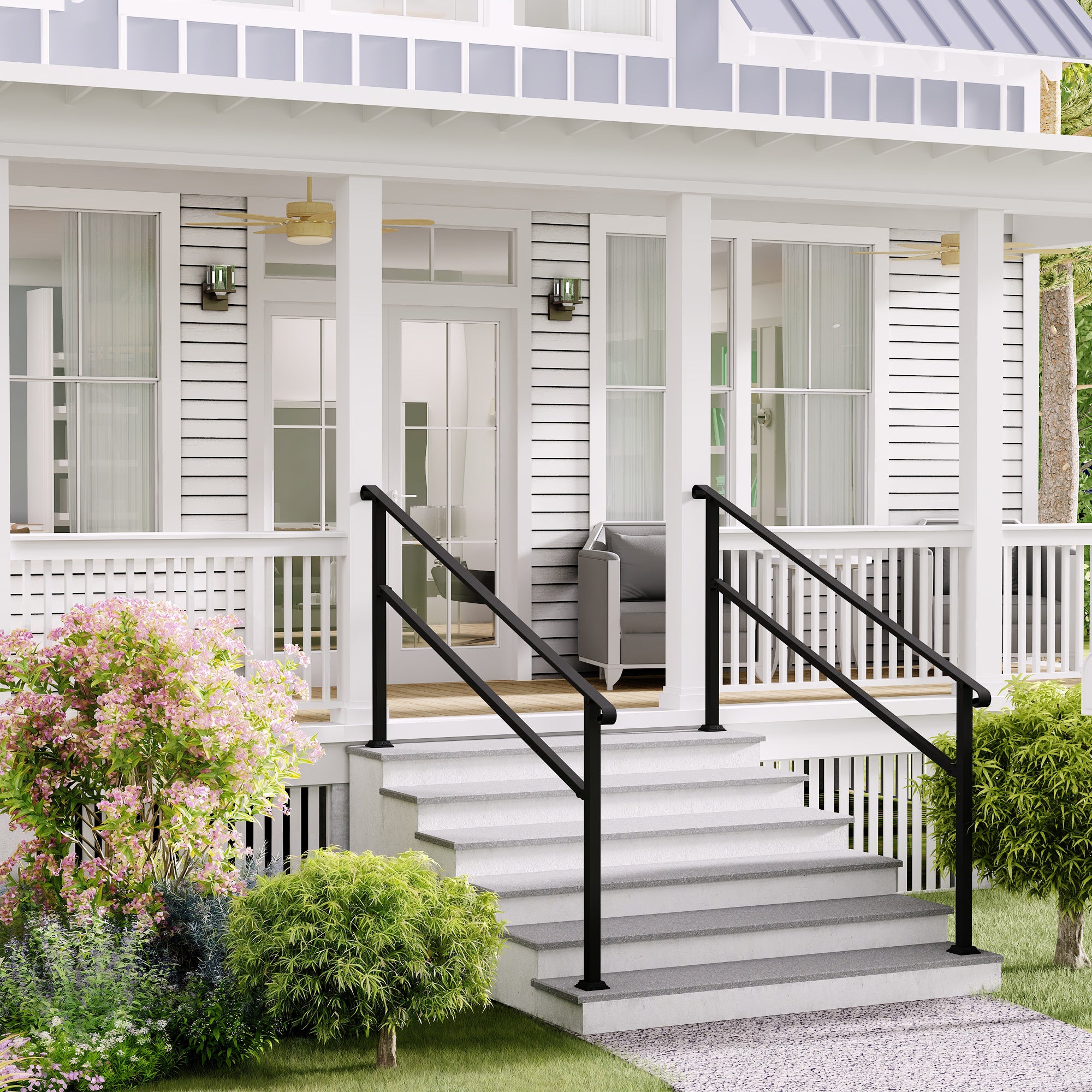 Stair Railing Kit Handrail Flexible Outdoor Deck Hand Rail