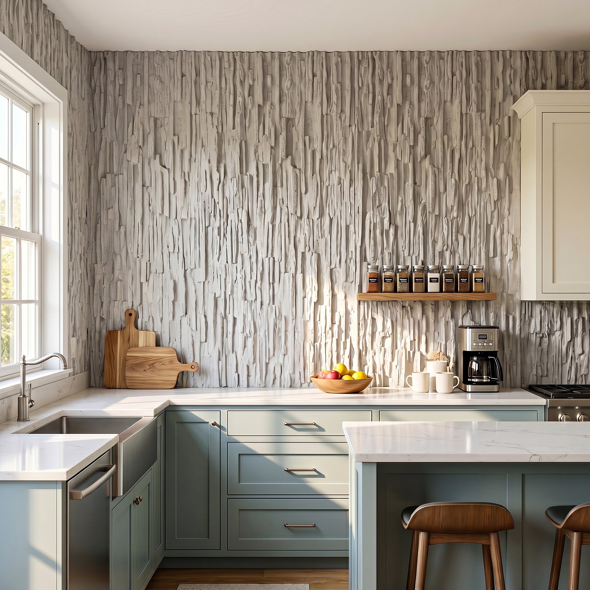 Gray Faux Stone Wall Panel Set of 10, Lightweight Indoor & Outdoor Decorative Wall Panels