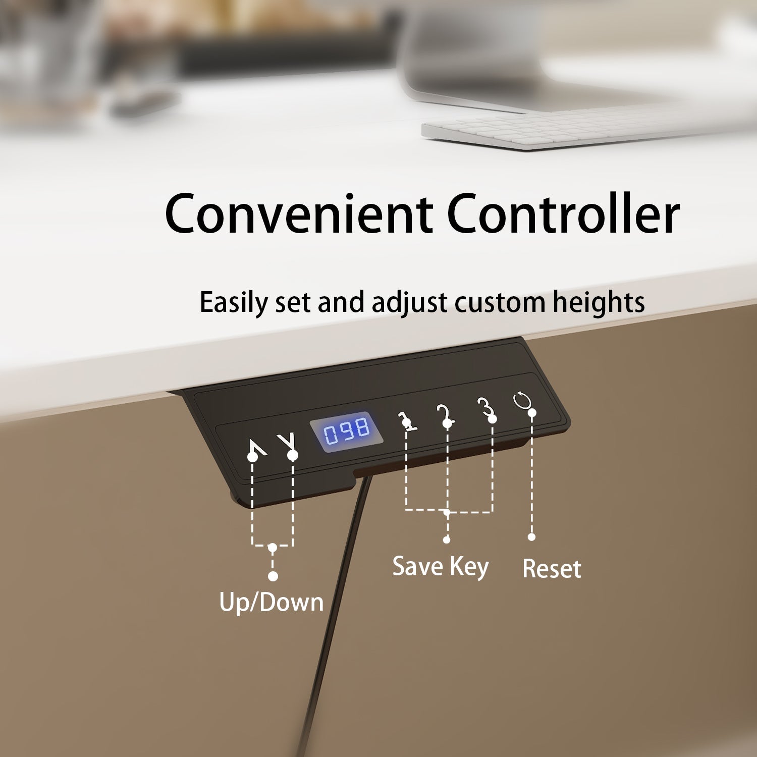 Elevating Computer Desk With 68.5'' W Bookcase