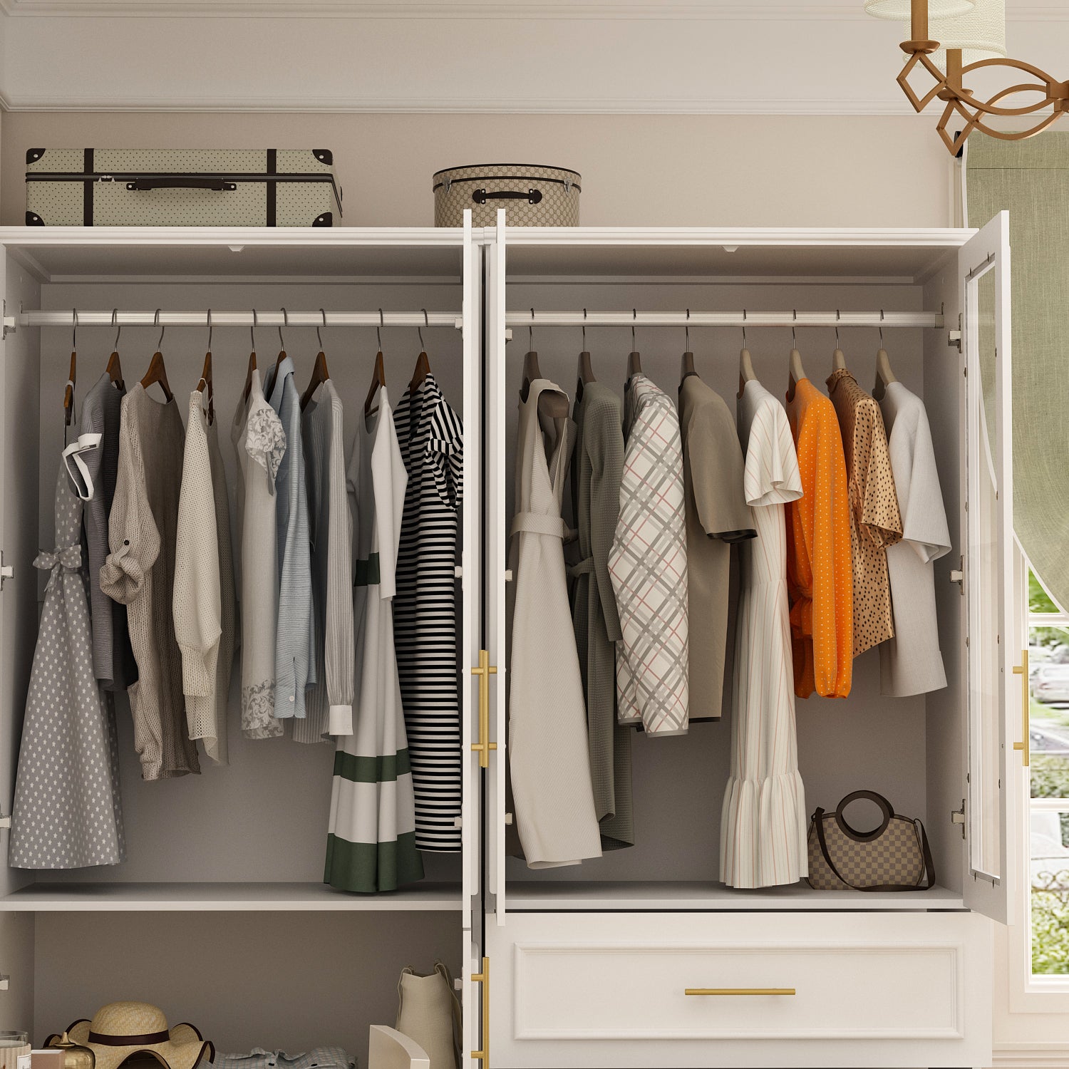 74.9'' H X 79.3'' W Multi-Functional Armoire With Drawers