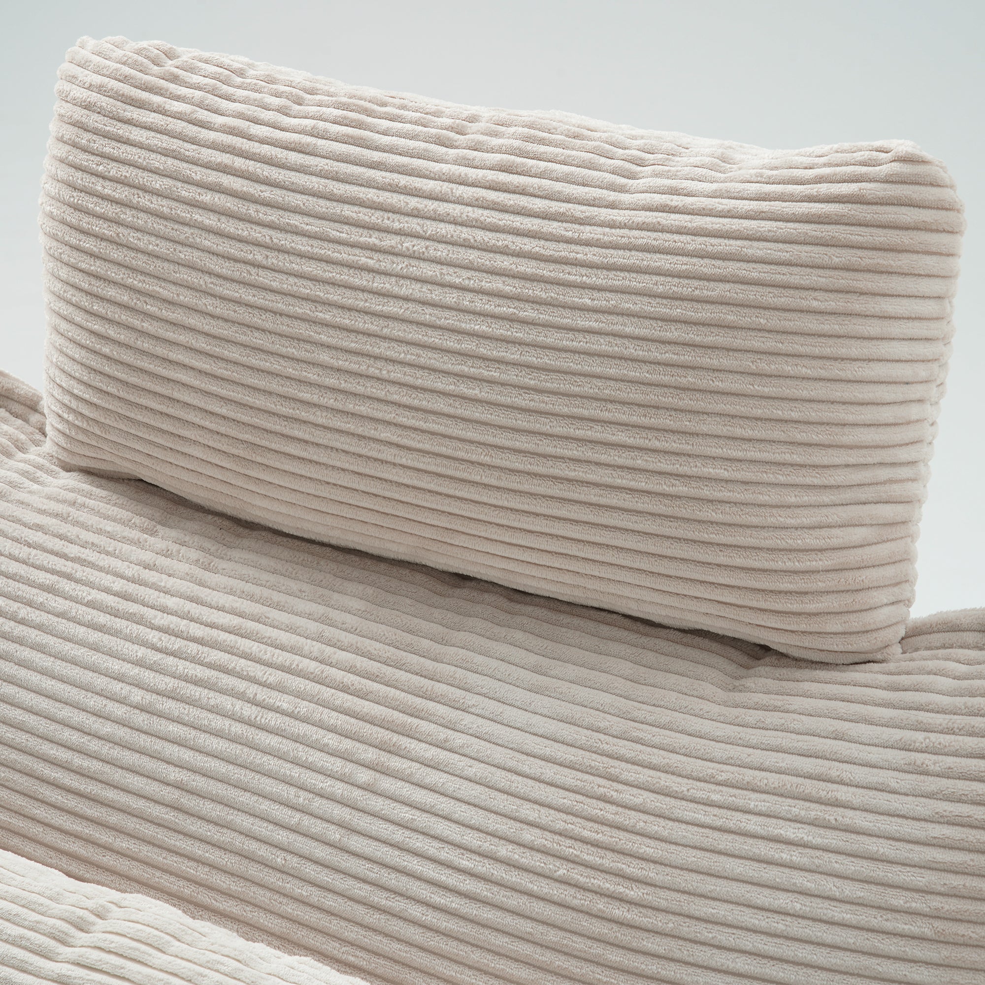 112" L-Shaped Modular Sectional Sofa with Ottoman, Corduroy Cloud Couches with Memory Foam and Pillows Sets, Upholstered 3-Seater Sofa for Living Room