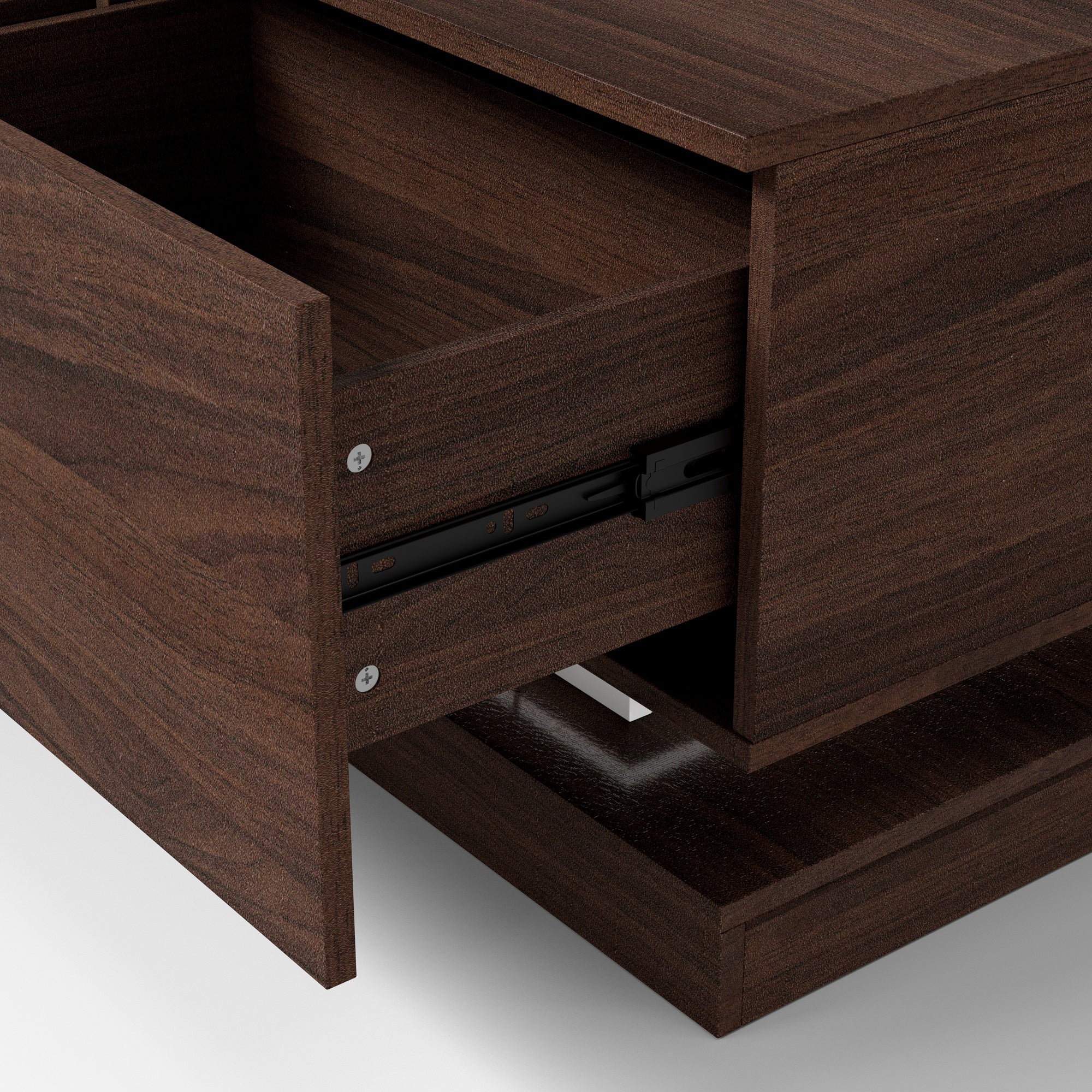 Modern Brown Coffee Table with Ambient Lighting