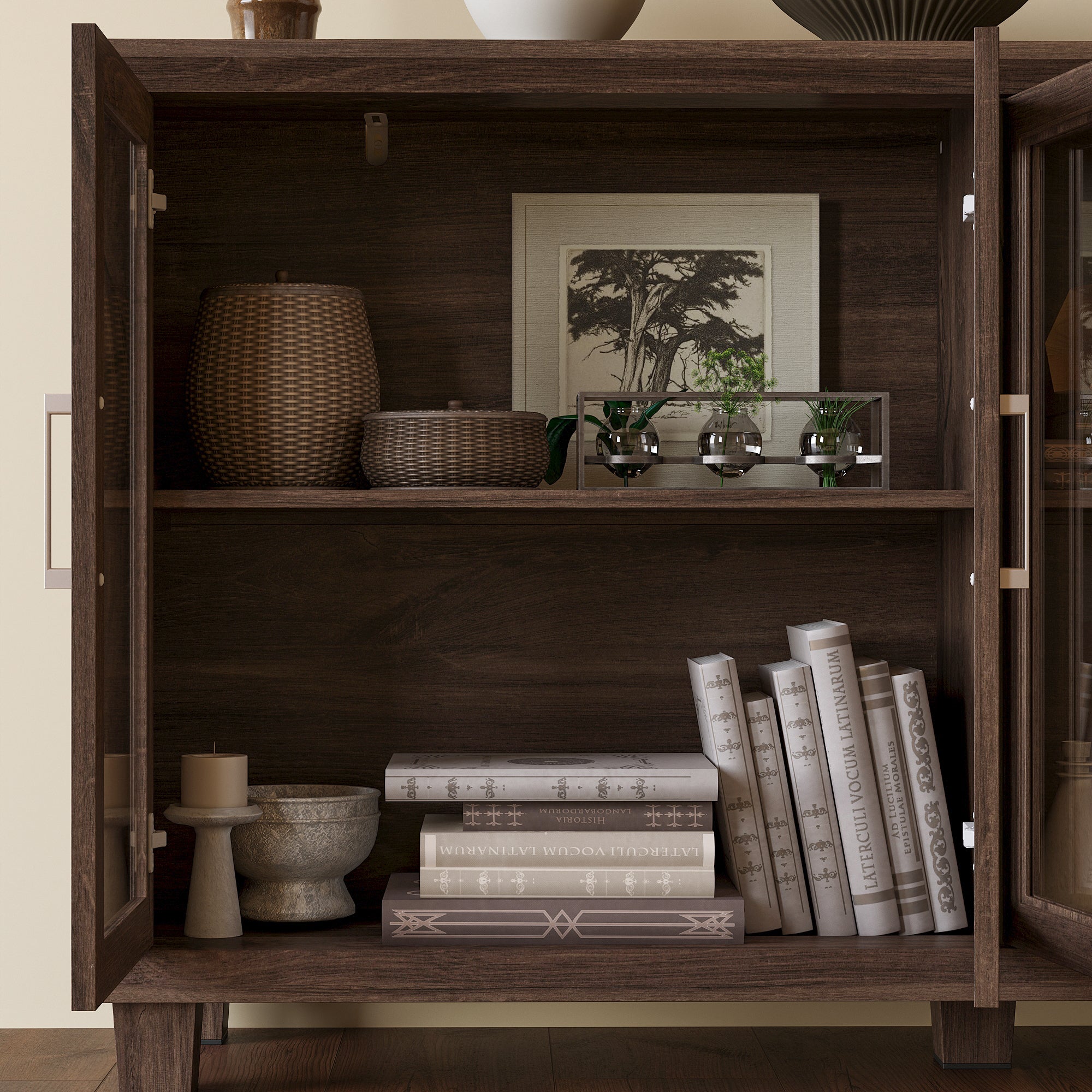 Accent Cabinet With Tempered Glass Door