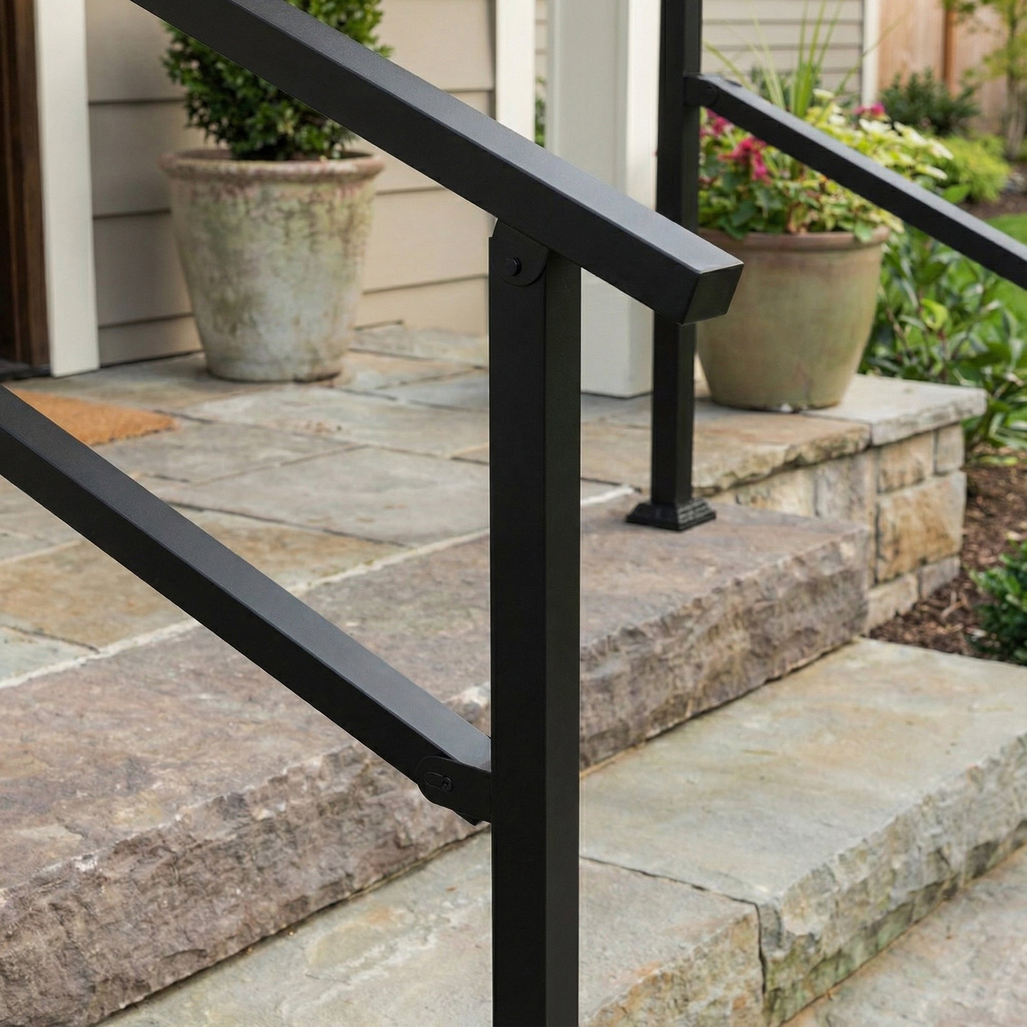 Stair Railing Kit Handrail Flexible Outdoor Deck Hand Rail(Set of 2)