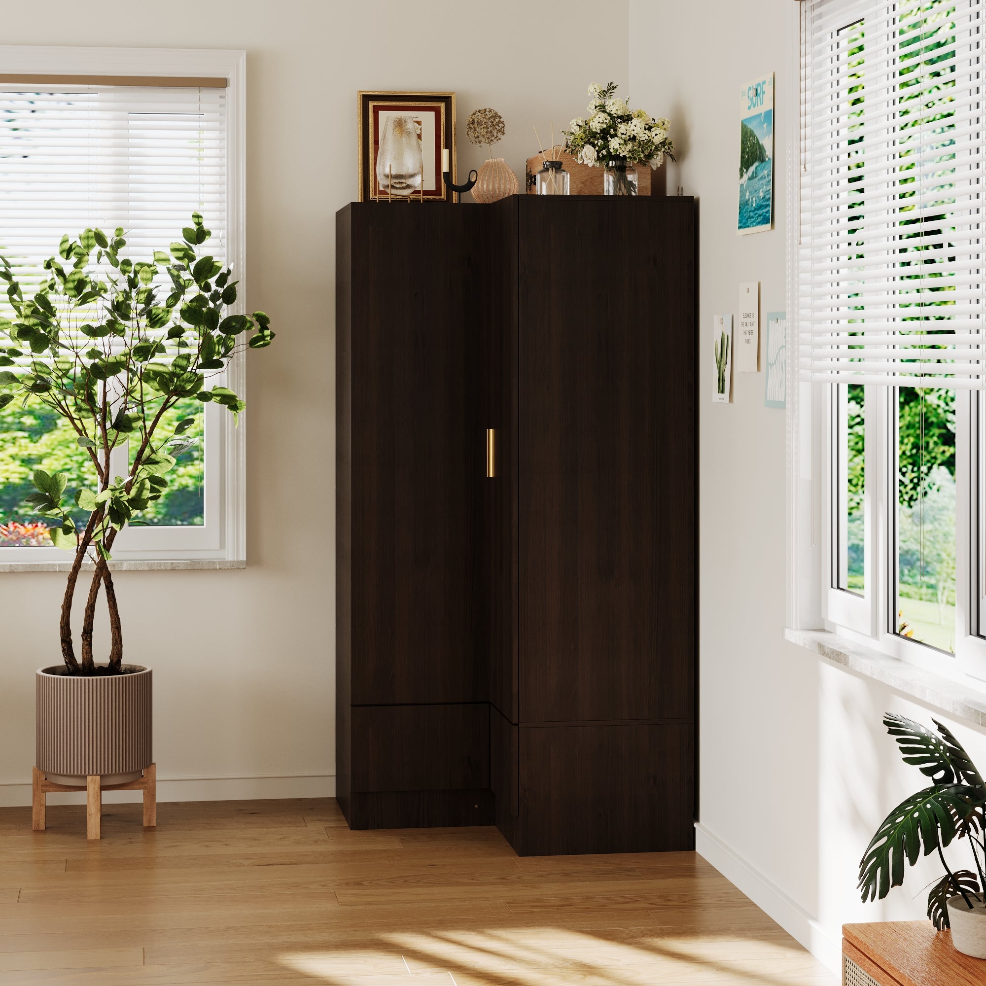Corner Wardrobe With 2 Doors And 2 Drawers