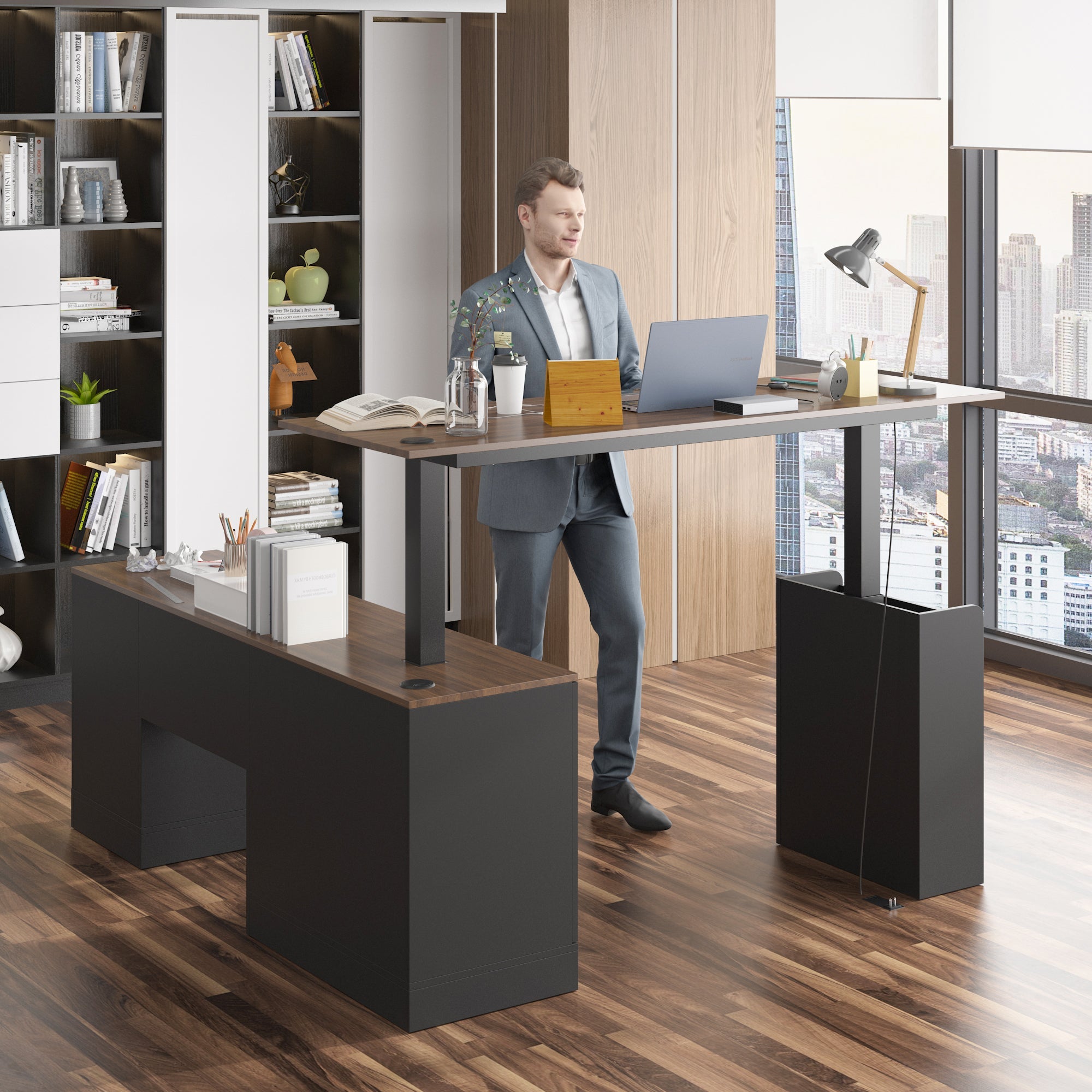 Ergonomic Home Office Sit Stand Up Desk With Memory Preset Controller