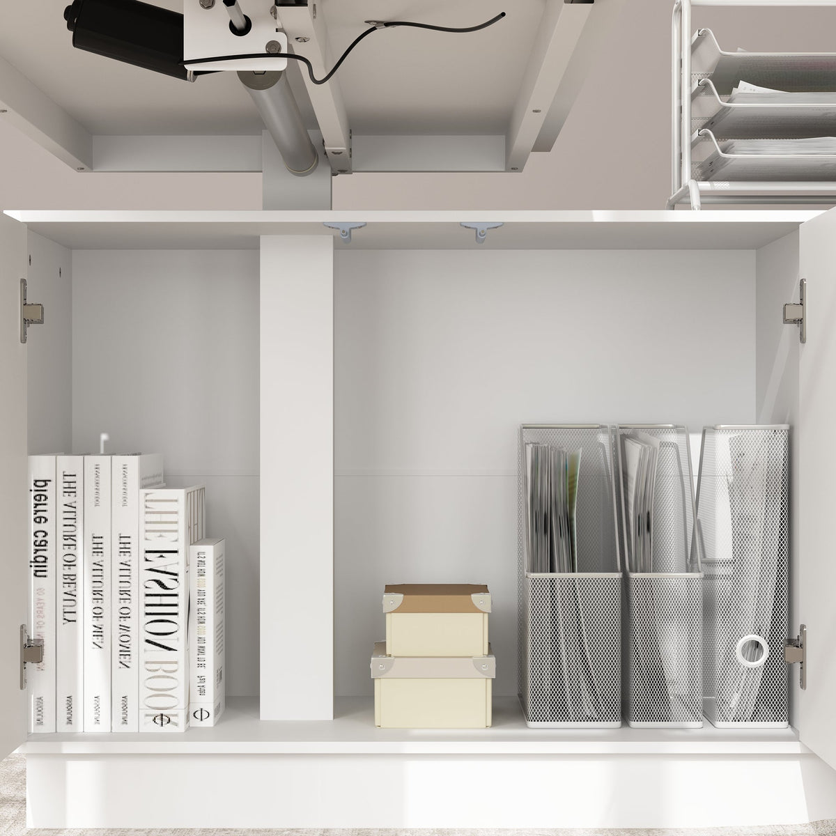 54.3 inches Minimalist Modern White Standing Desk With Electric Lift System and Memory Presets