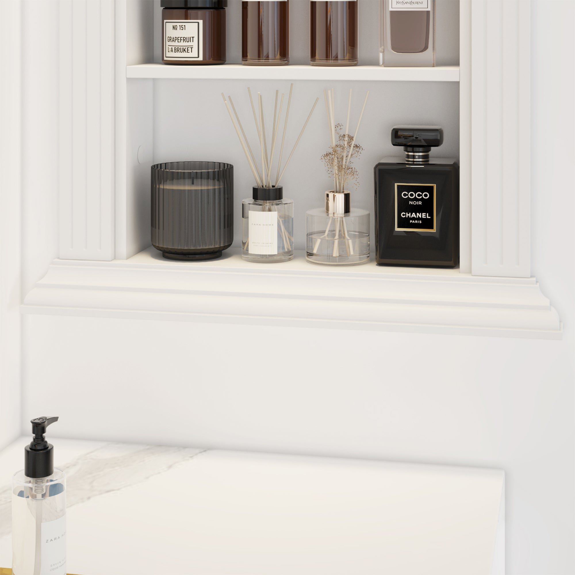 White Elegant Shower Niche