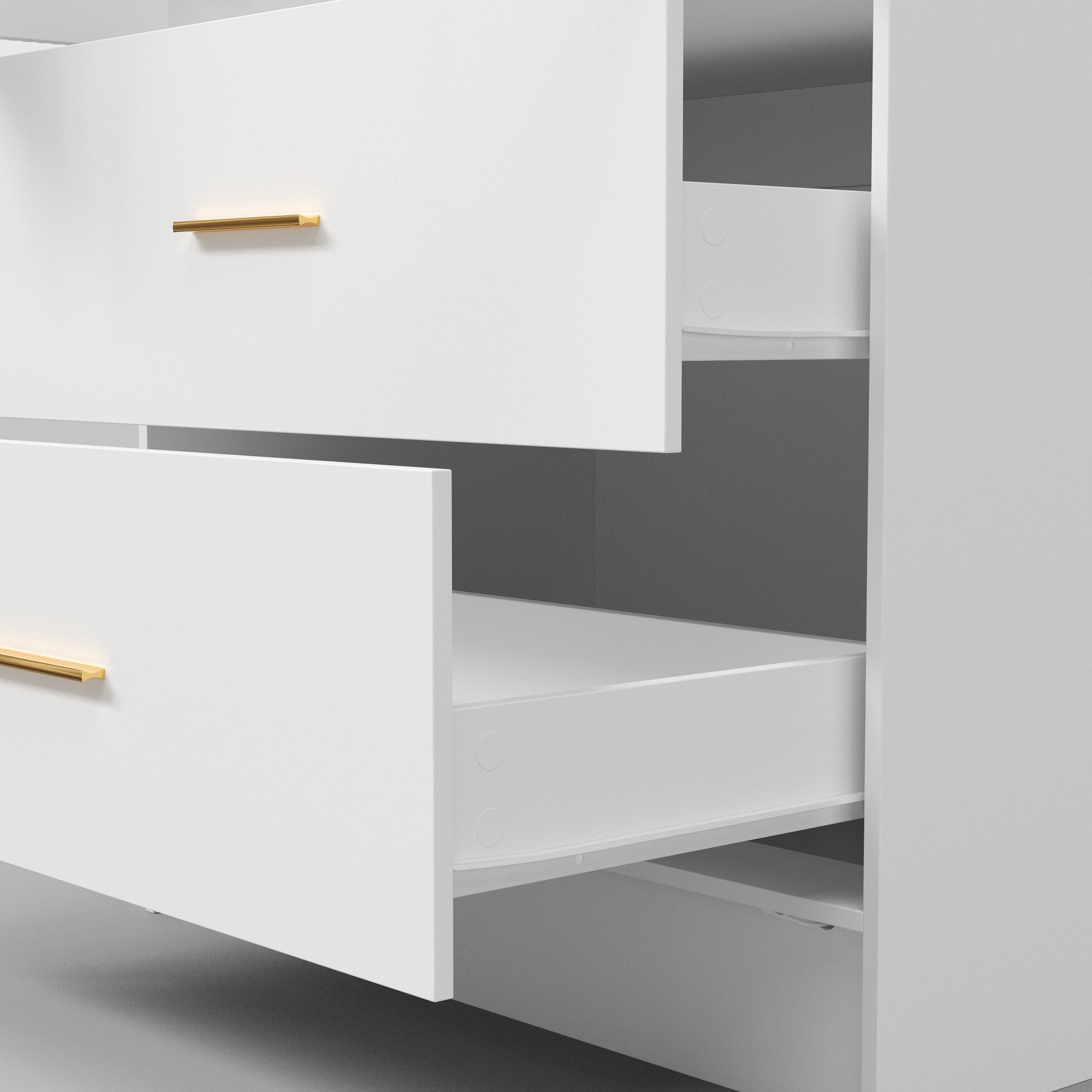White Mirror Armoire with 2 Drawers and LED Base