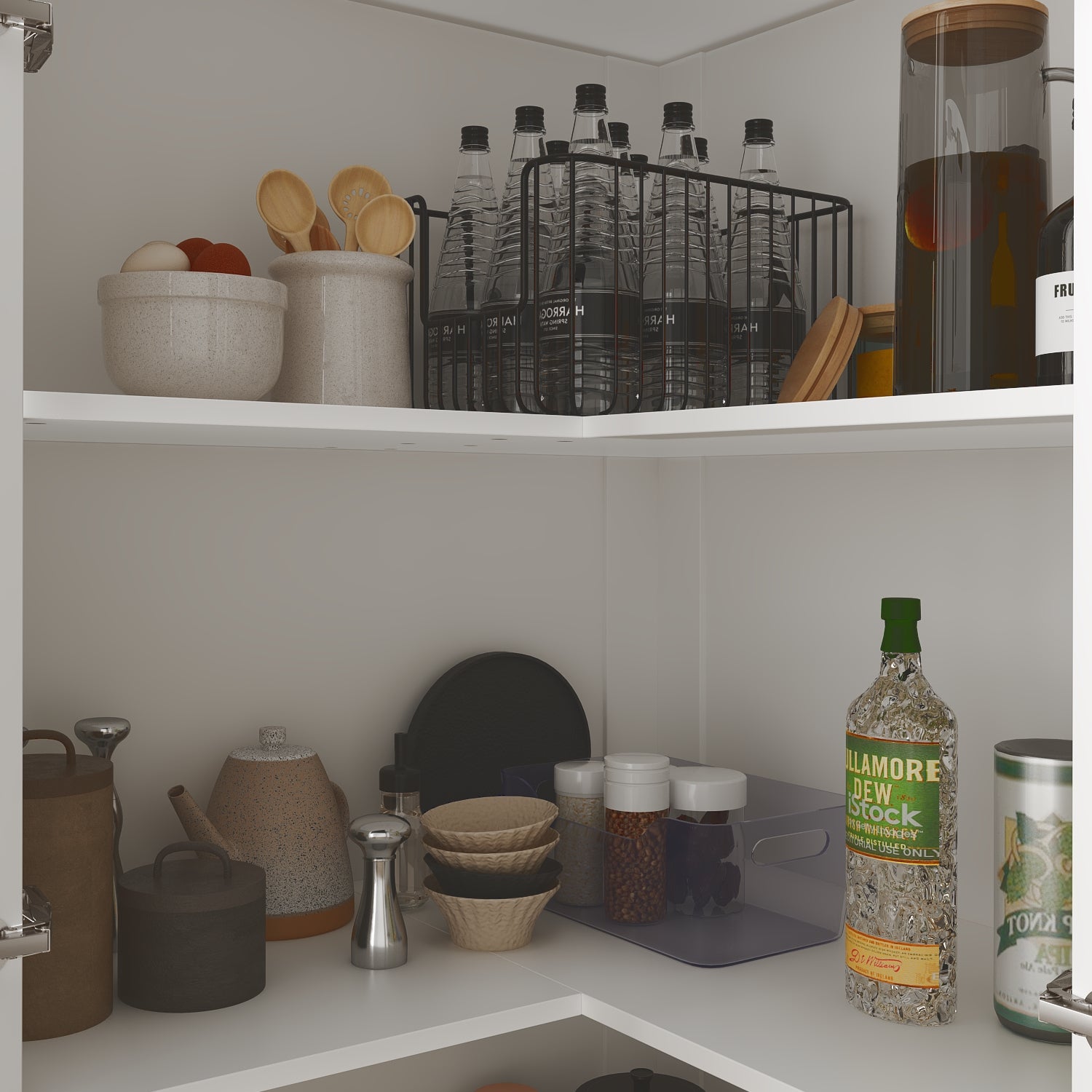 Elegant White and Gold Corner Curio Cabinet with 5 Shelves