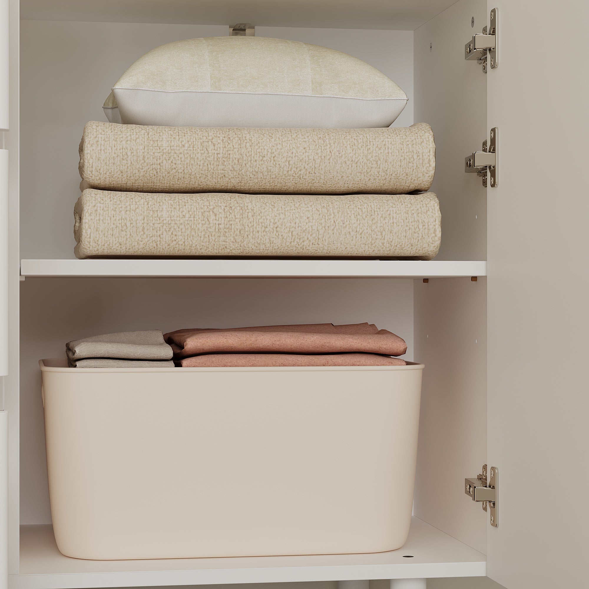 61" Wide White Accent Cabinet With 3 Drawers & 2 Doors