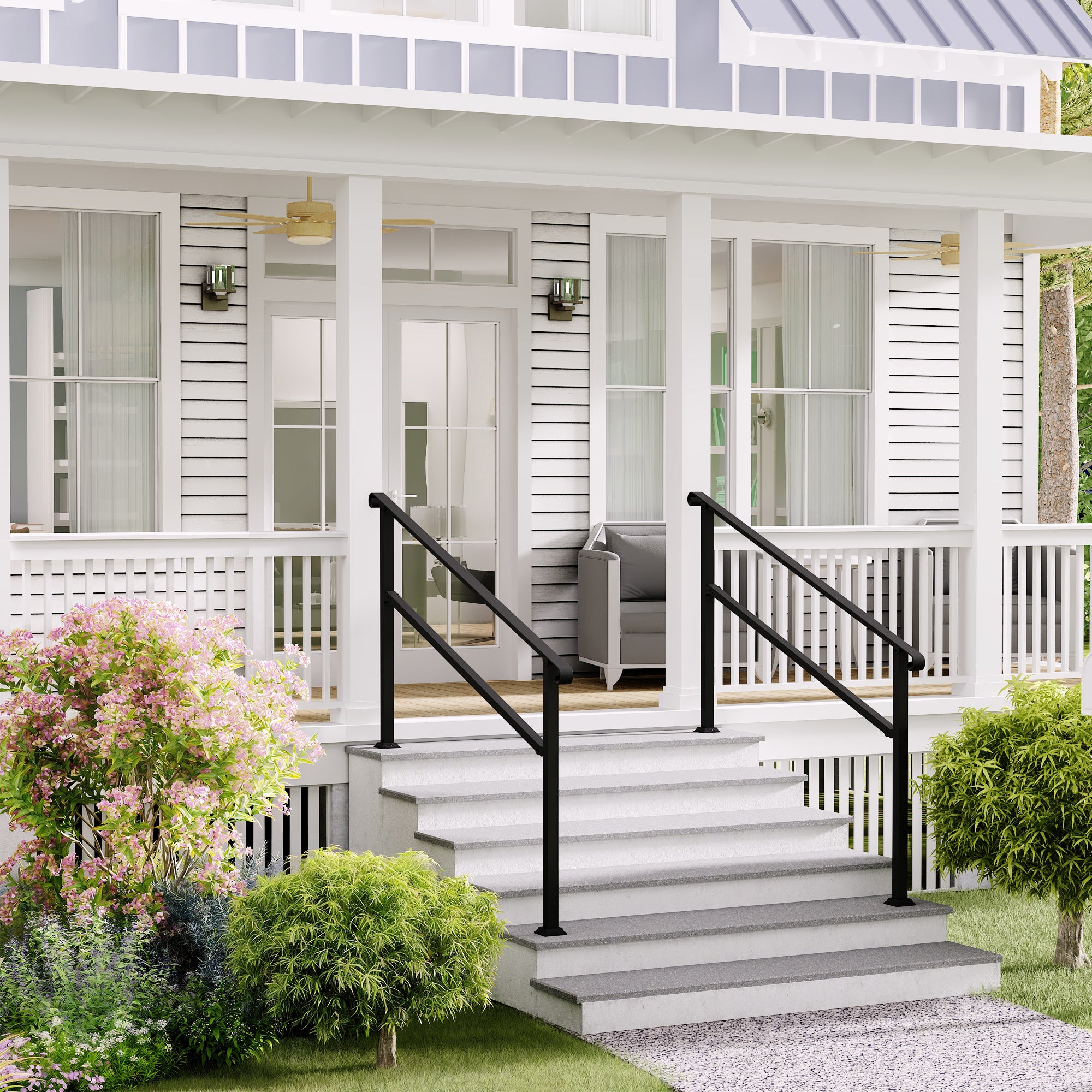 Stair Railing Kit Handrail Flexible Outdoor Deck Hand Rail