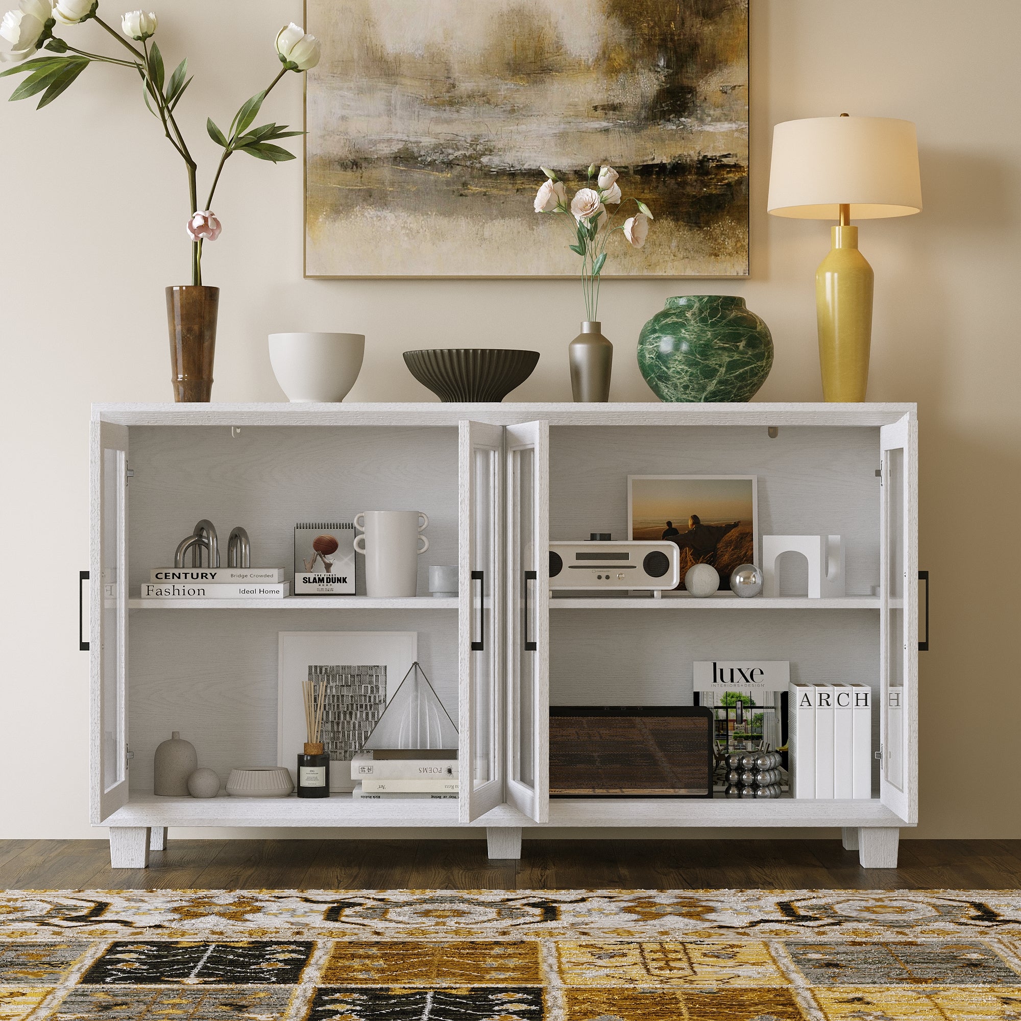Accent Cabinet With Tempered Glass Door