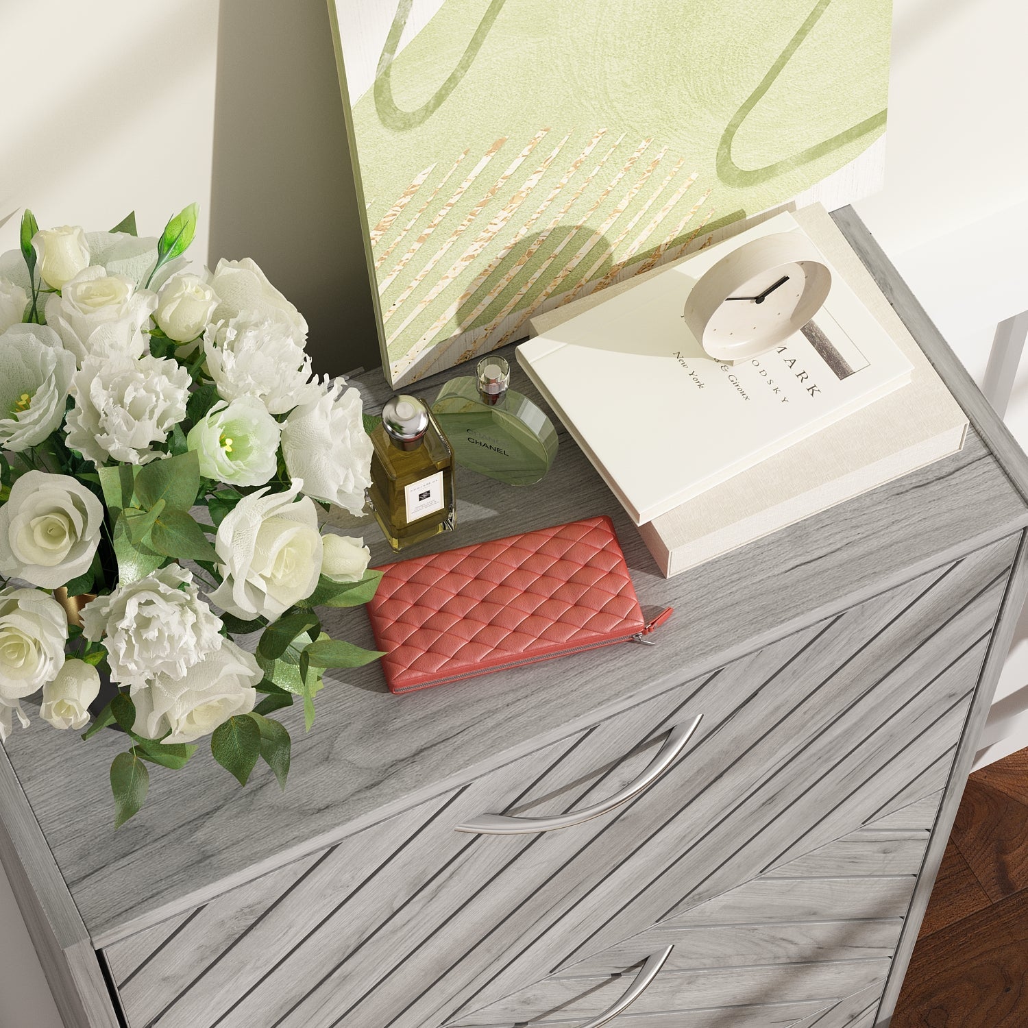 Shoe Cabinet with 3 Flip Drawers Distressed Shoe Organizer for Hallway Entryway