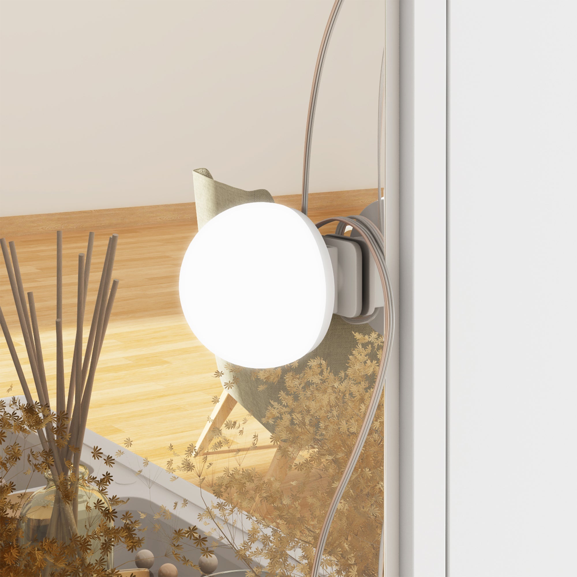 Home Makeup Dressing Table With A Transparent Tempered Glass Countertop