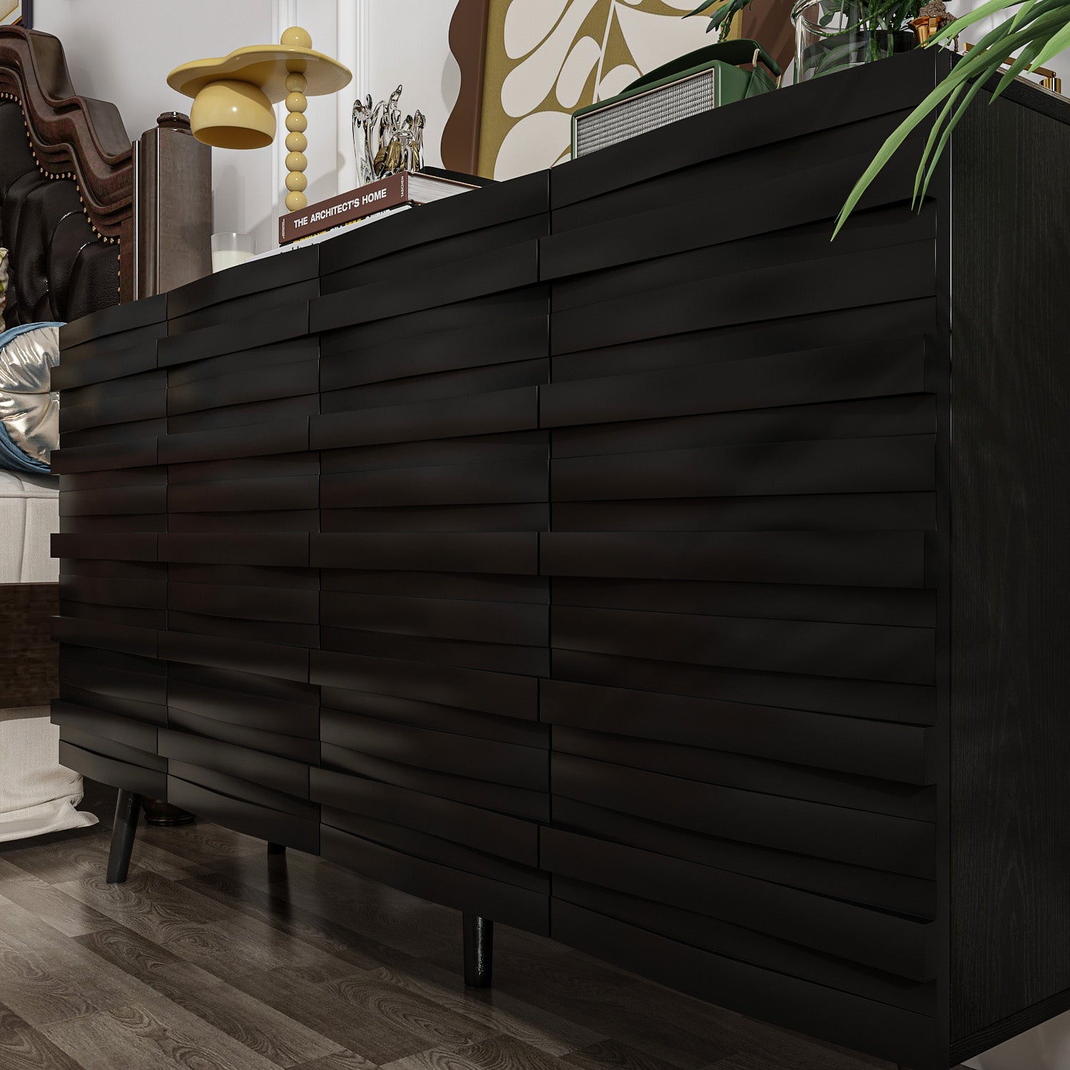 55.1'' W Buffet Cabinet with Storage, Kitchen Sideboard Buffet Table