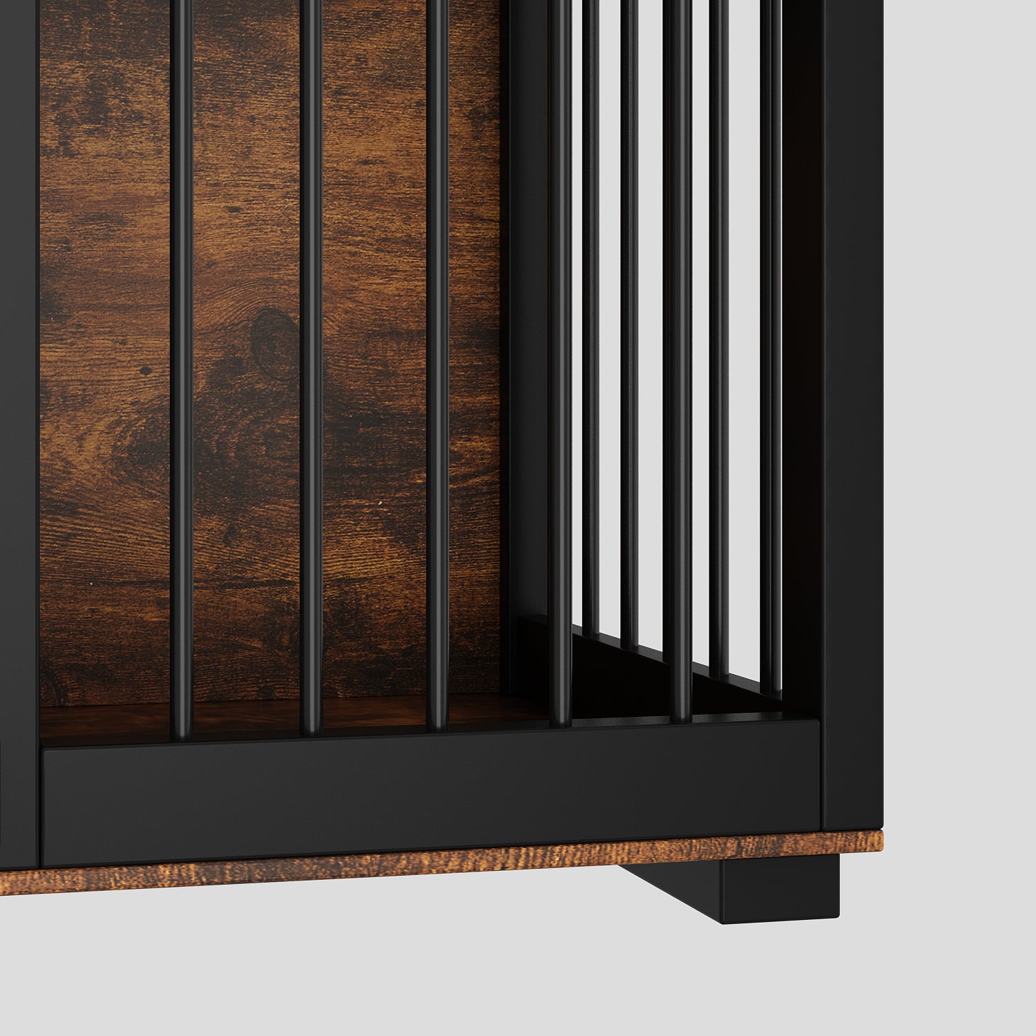 Large Wooden Dog Crate with Divider and Side Table