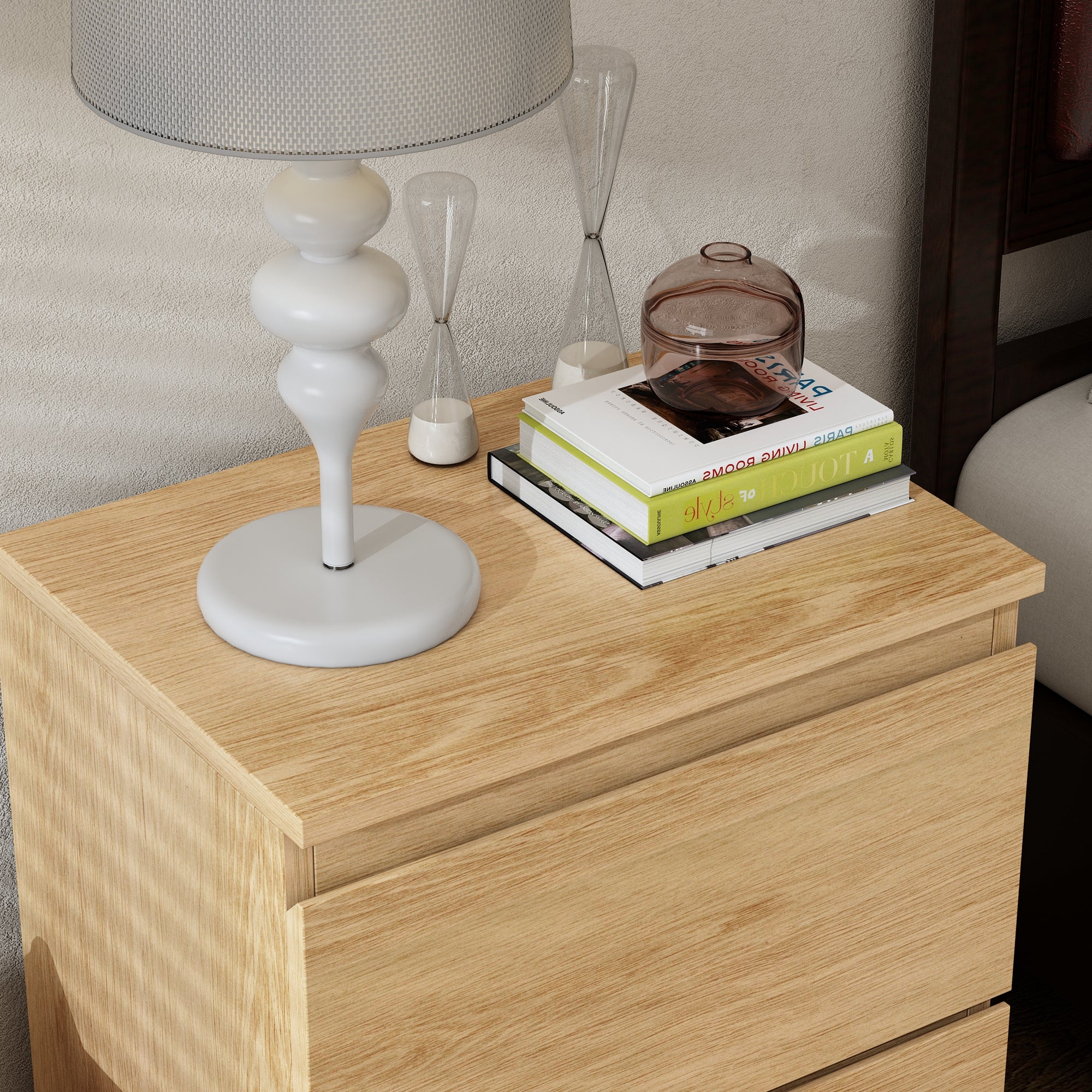 2-Drawer Chest Dresser Sideboard Night Table in Bedroom